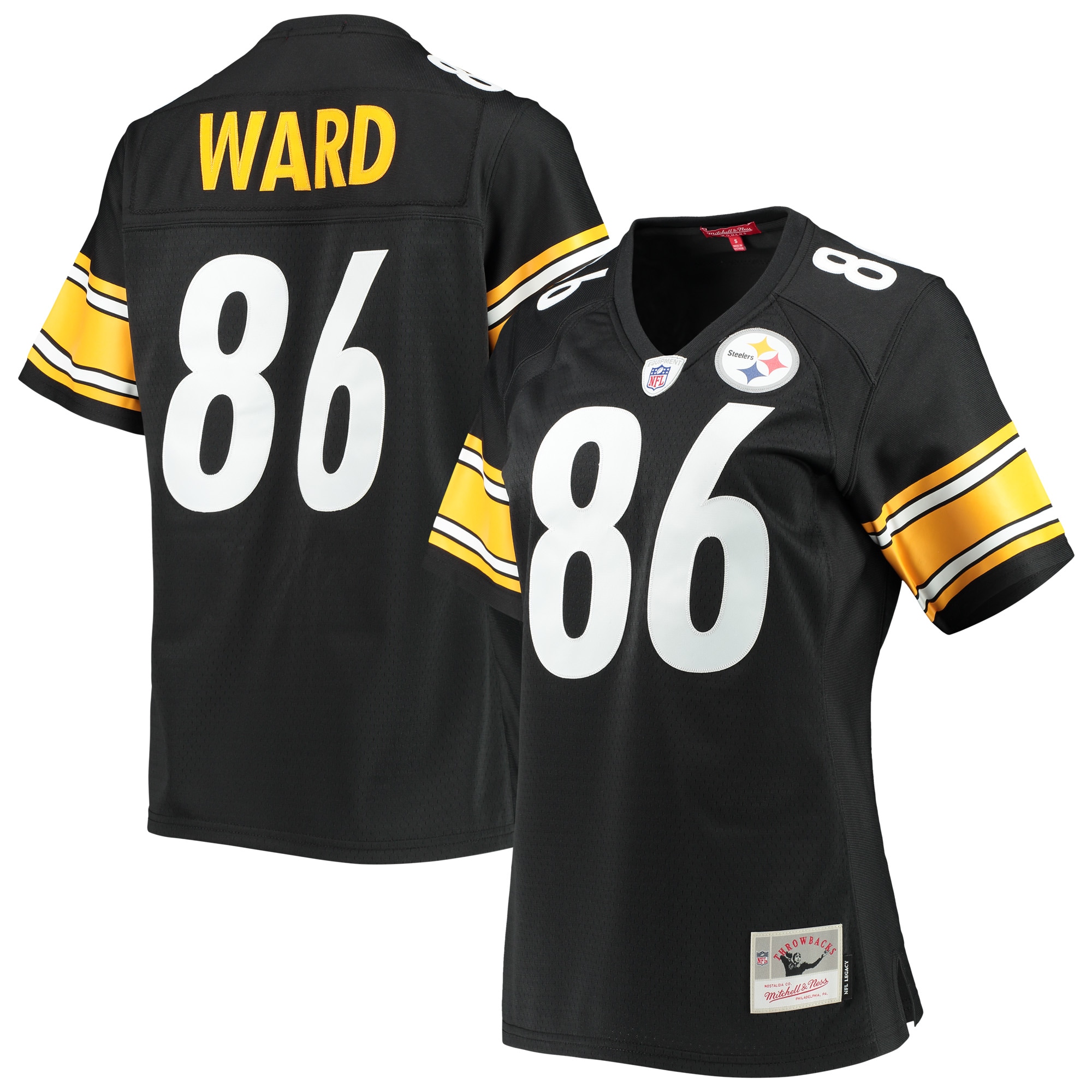 Hines Ward Pittsburgh Steelers Mitchell & Ness Women's Legacy Replica Player Jersey - Black - vstockx