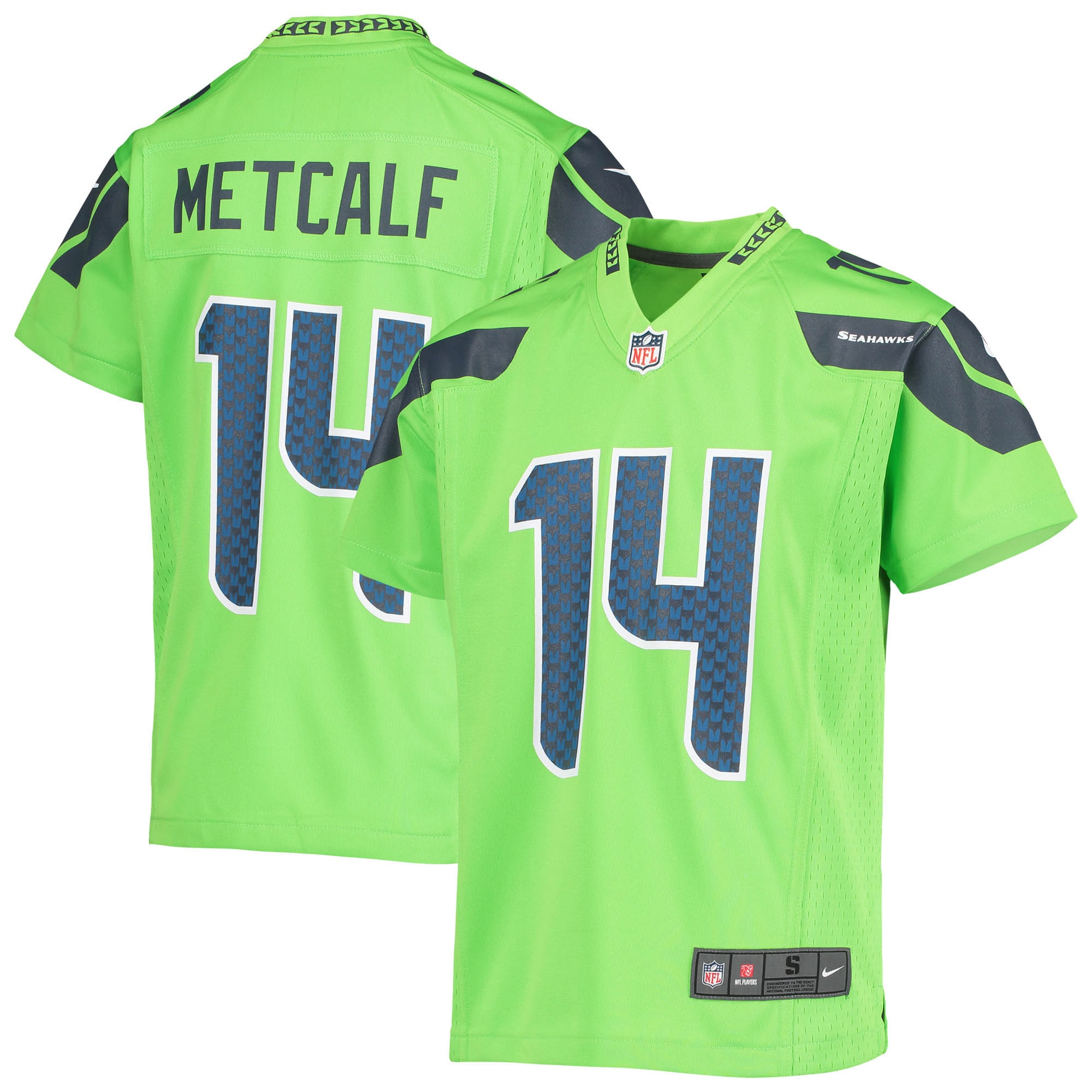DK Metcalf Seattle Seahawks Nike Youth Game Jersey - Neon Green - vstockx