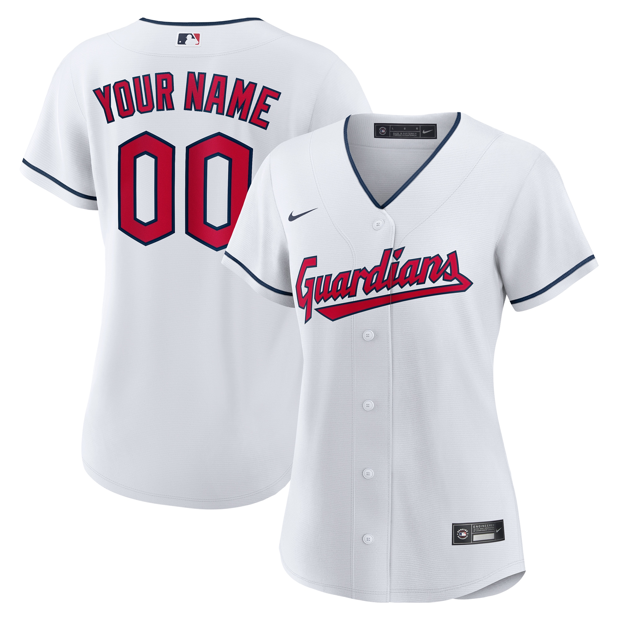 Cleveland Guardians Nike Women's Replica Custom Jersey - White - vstockx