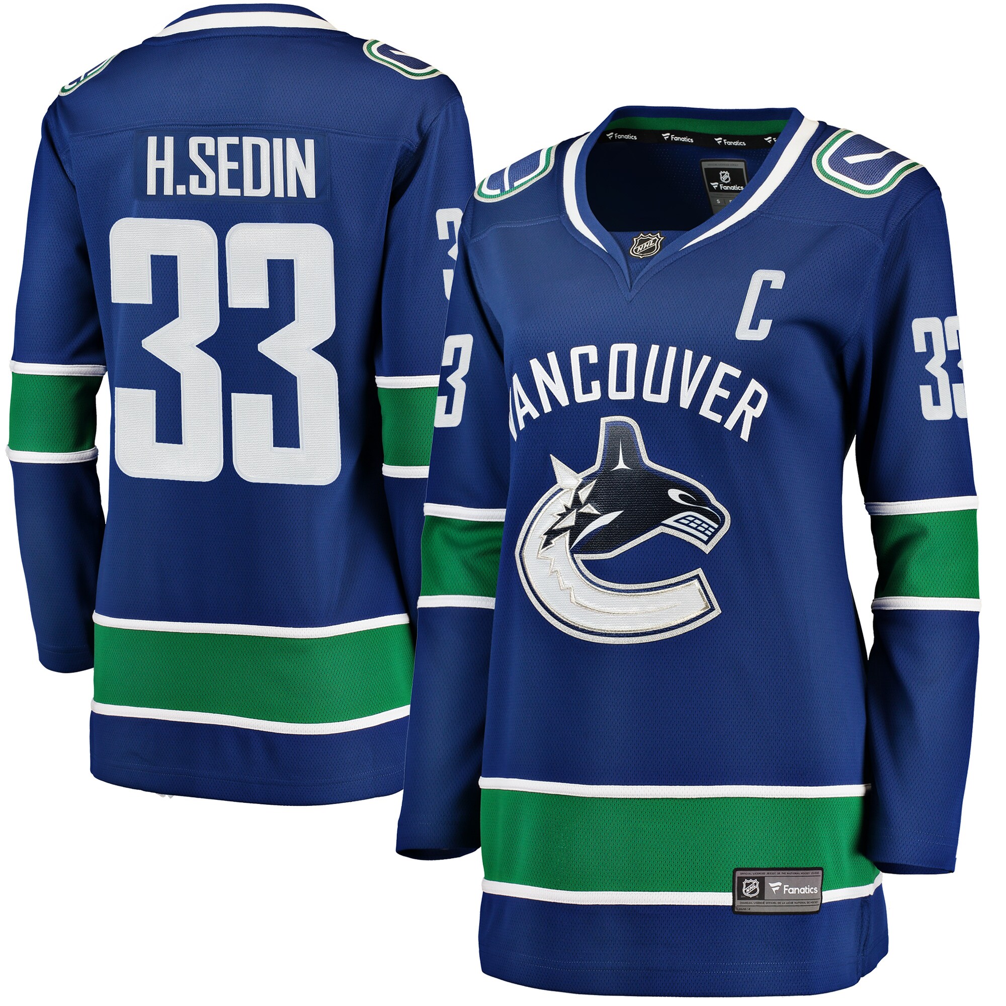 Henrik Sedin Vancouver Canucks Fanatics Branded Women's Home Breakaway Player Jersey - Blue - vstockx