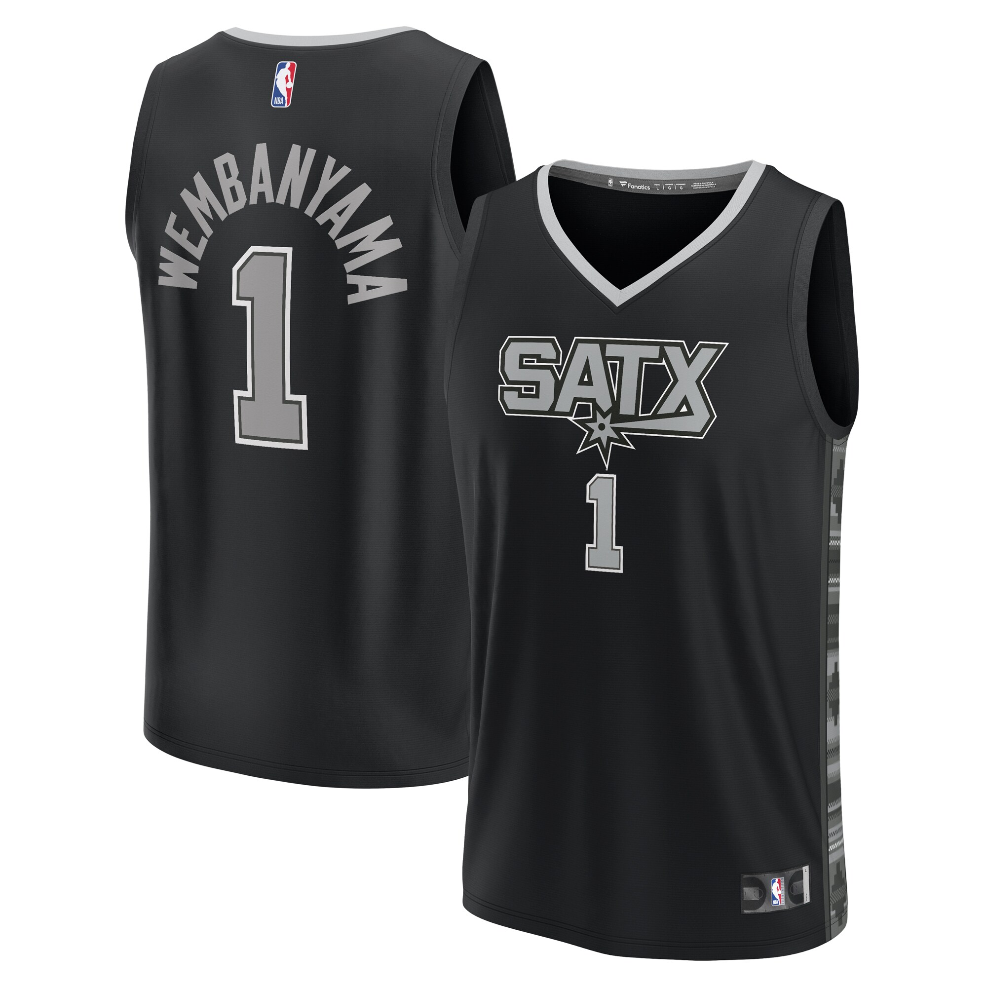 Victor Wembanyama San Antonio Spurs Fanatics Branded Fast Break Player Jersey - Statement Edition - Black - vstockx