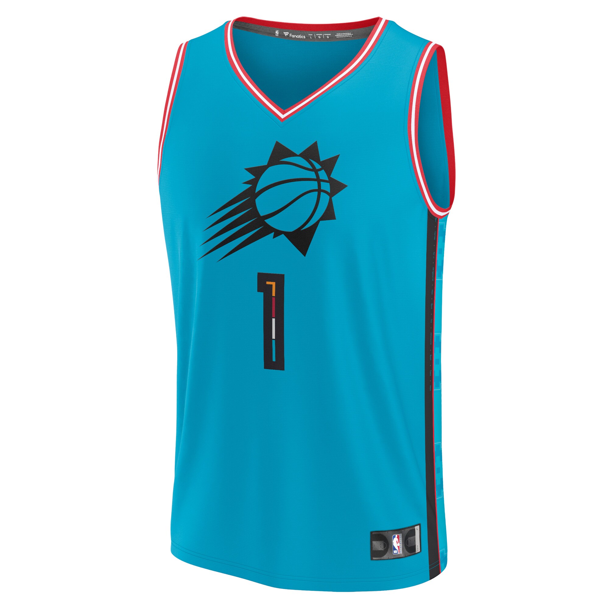 Devin Booker Phoenix Suns Fanatics Branded Youth 2022/23 Fastbreak Jersey - City Edition - Turquoise - vstockx