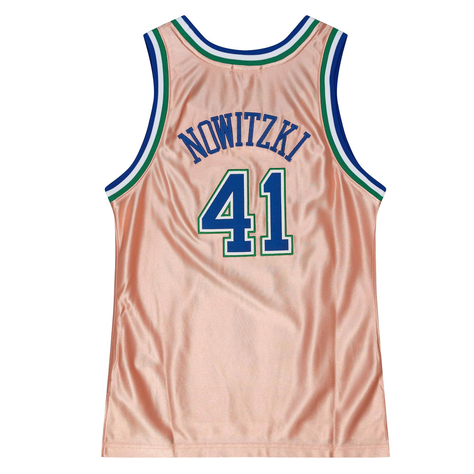 Womens 75th Anniversary Rose Gold Swingman Dirk Nowitzki Dallas Mavericks 1998-99 Jersey - vstockx