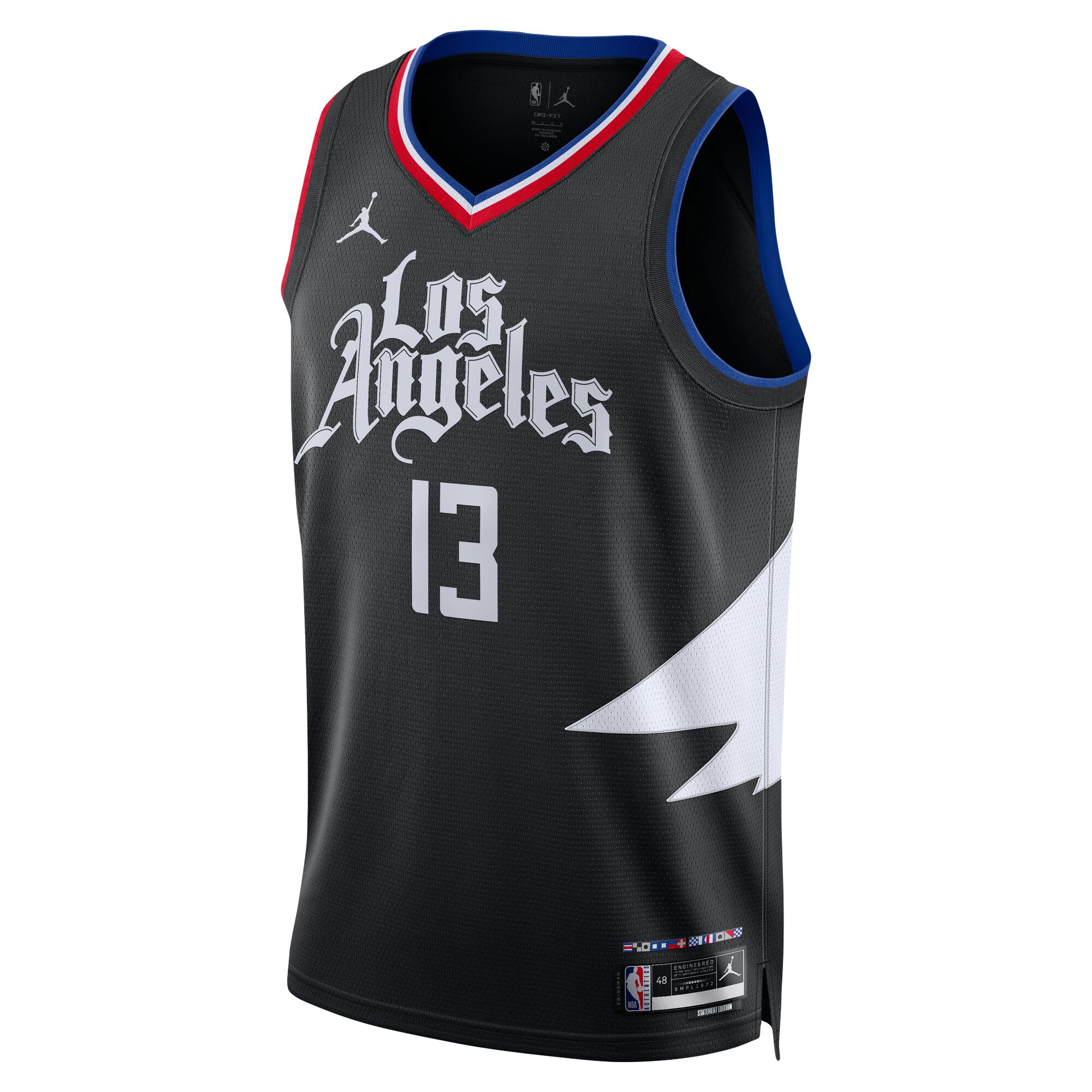 Paul George LA Clippers Jordans Brand Unisex Swingman Jersey - Statement Edition - Black - vstockx