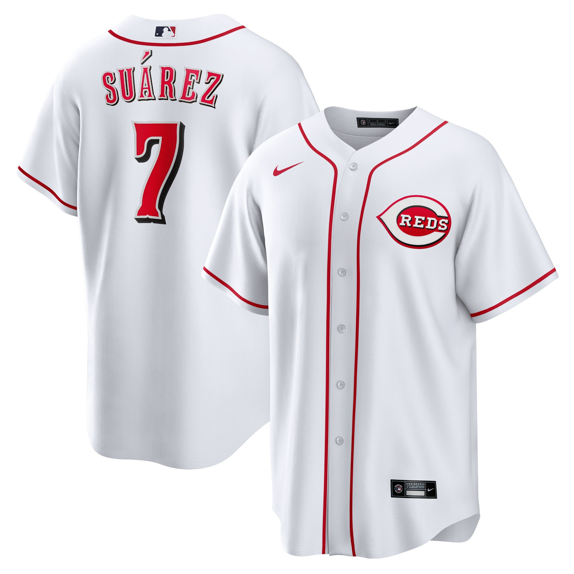 Eugenio Suarez Cincinnati Reds Nike Home Replica Player Name Jersey - White - vstockx