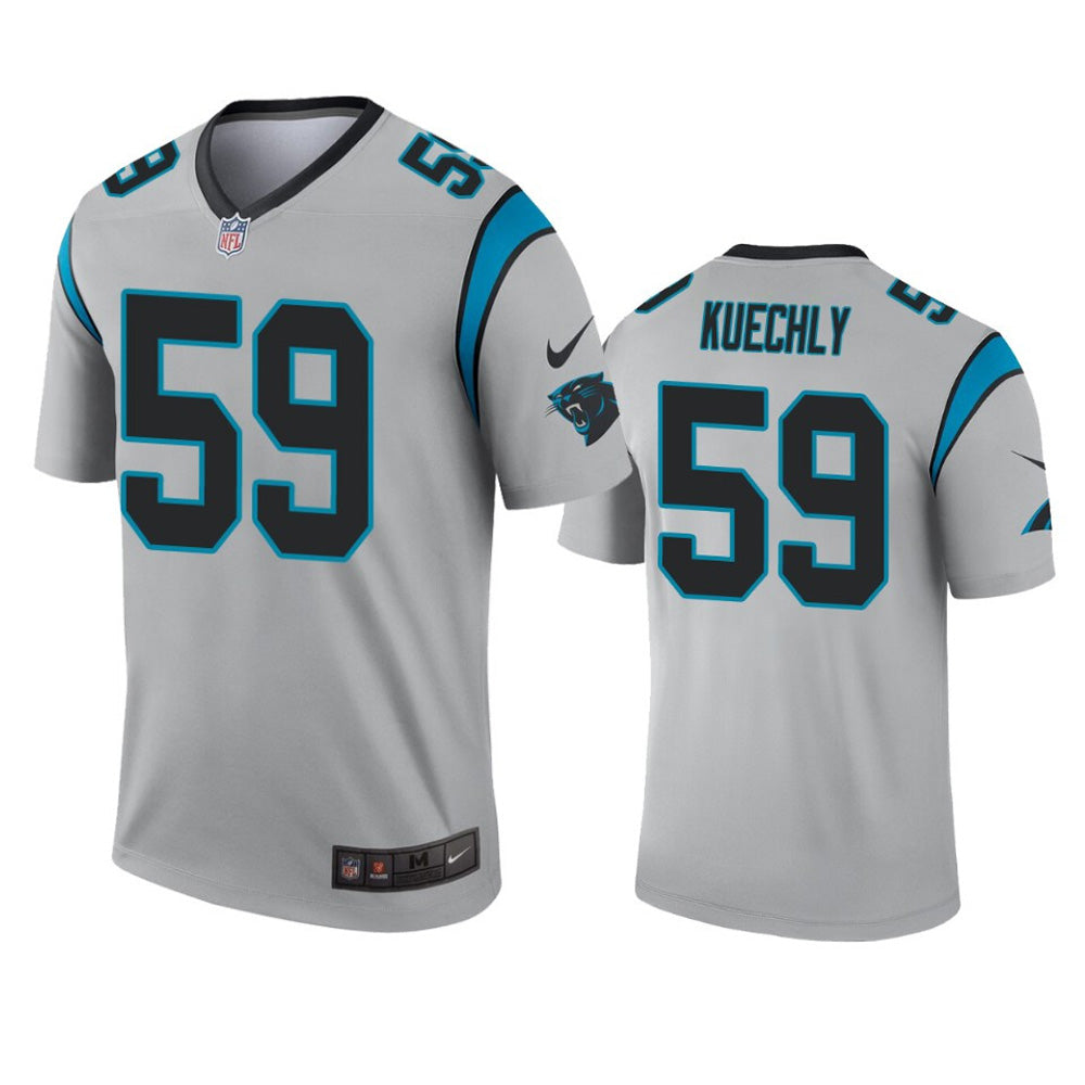 Men's Carolina Panthers Luke Keuchly Inverted Legend Jersey - Silver - vstockx