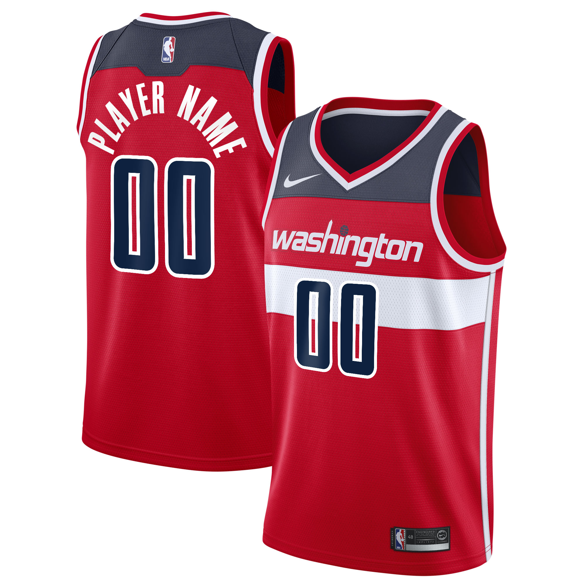 Washington Wizards Nike 2020/21 Swingman Custom Jersey - Icon Edition - Red - vstockx