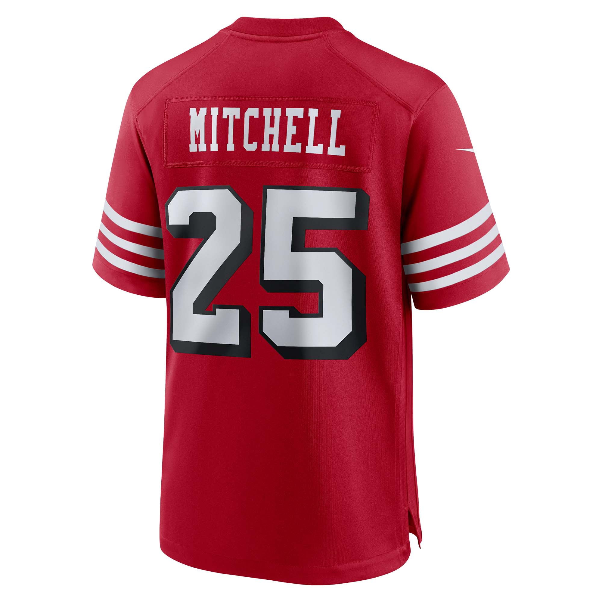 Men's Nike Elijah Mitchell Scarlet San Francisco 49ers Alternate Game Jersey - vstockx