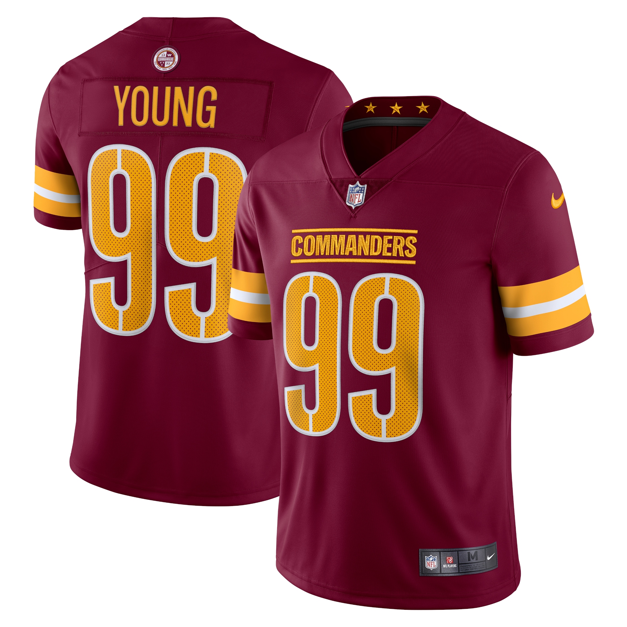 Chase Young Washington Commanders Nike Vapor Limited Jersey - Burgundy - vstockx