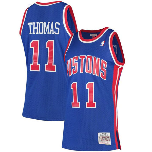 Men's Detroit Pistons Isiah Thomas 1988-89 Hardwood Classics Jersey - Royal - vstockx