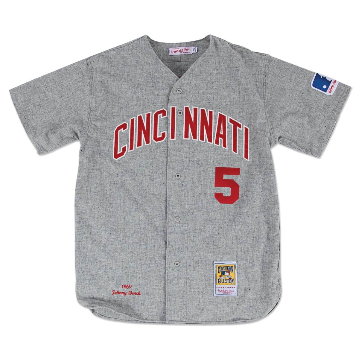Authentic Jersey Cincinnati Reds Road 1969 Johnny Bench - vstockx