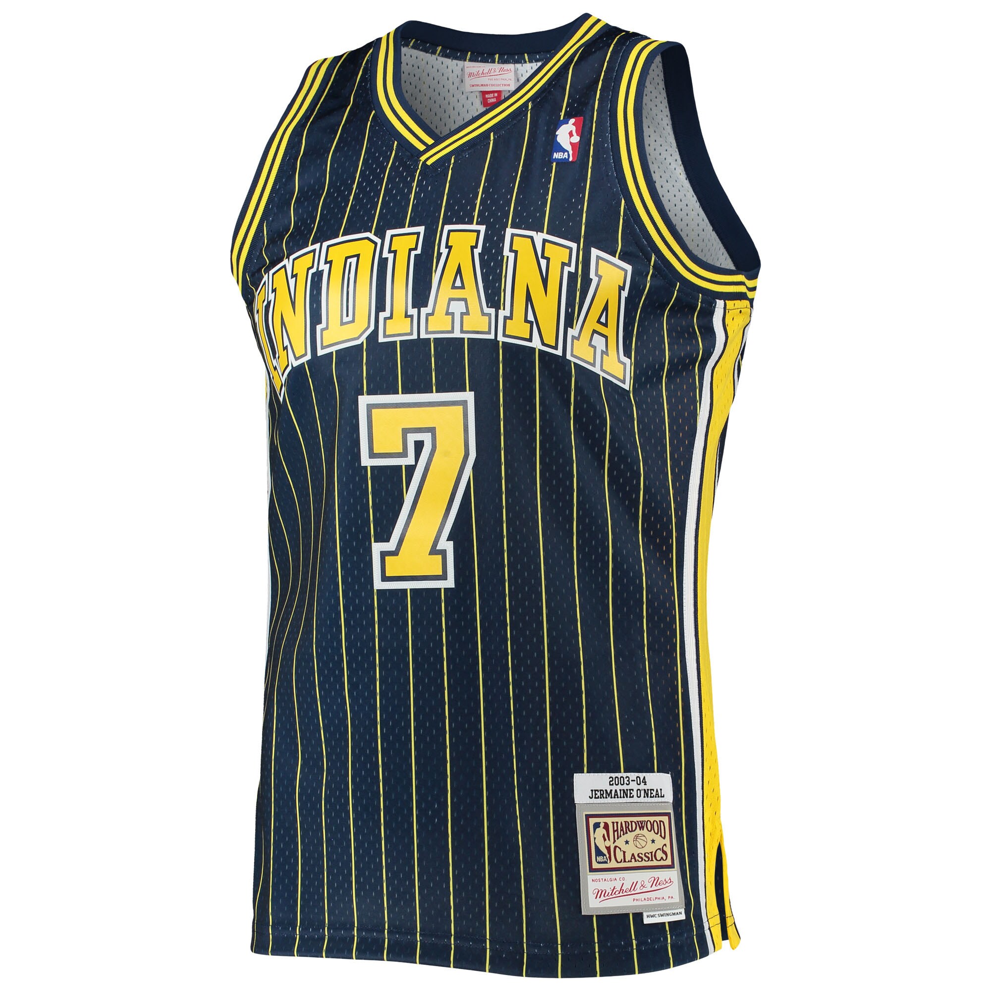 Jermaine O'Neal Indiana Pacers Mitchell & Ness Hardwood Classics Swingman Jersey - Navy - vstockx