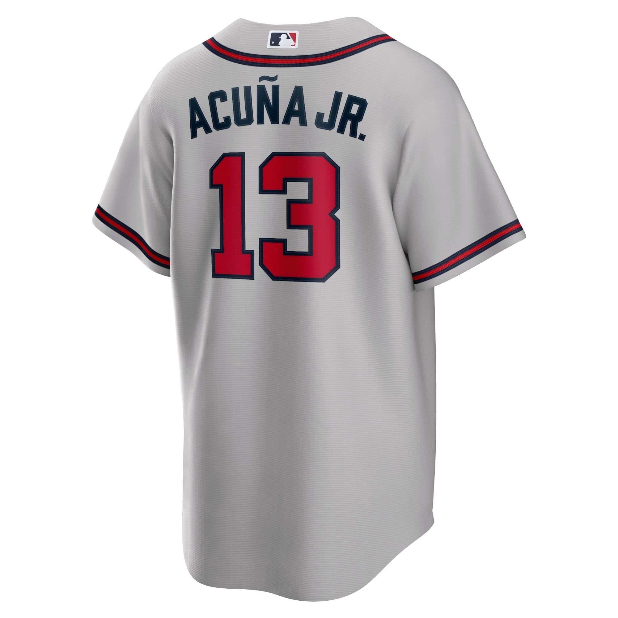 Men's Nike Ronald Acuna Jr. Gray Atlanta Braves Road Replica Player Name Jersey - vstockx