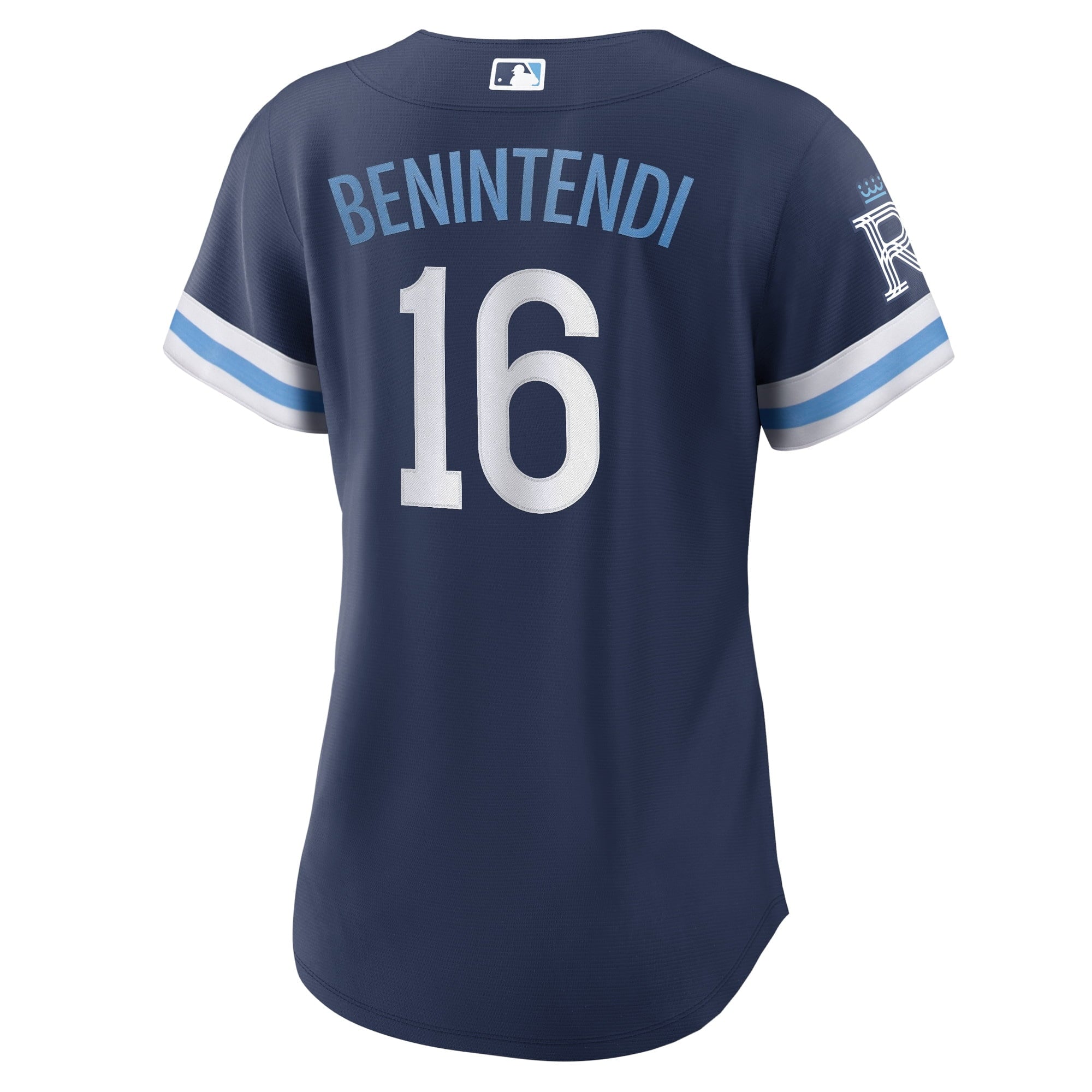Women's Nike Andrew Benintendi Navy Kansas City Royals 2022 City Connect Replica Player Jersey - vstockx