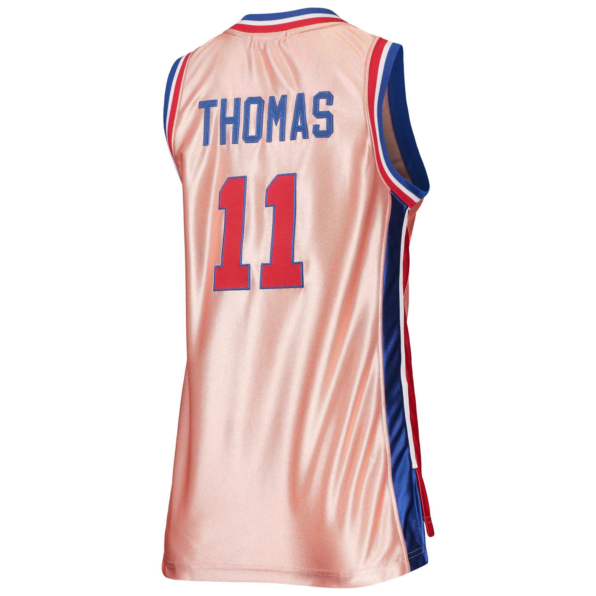 Isiah Thomas Detroit Pistons Mitchell & Ness Women's 75th Anniversary Rose Gold 1982 Swingman Jersey - Pink - vstockx