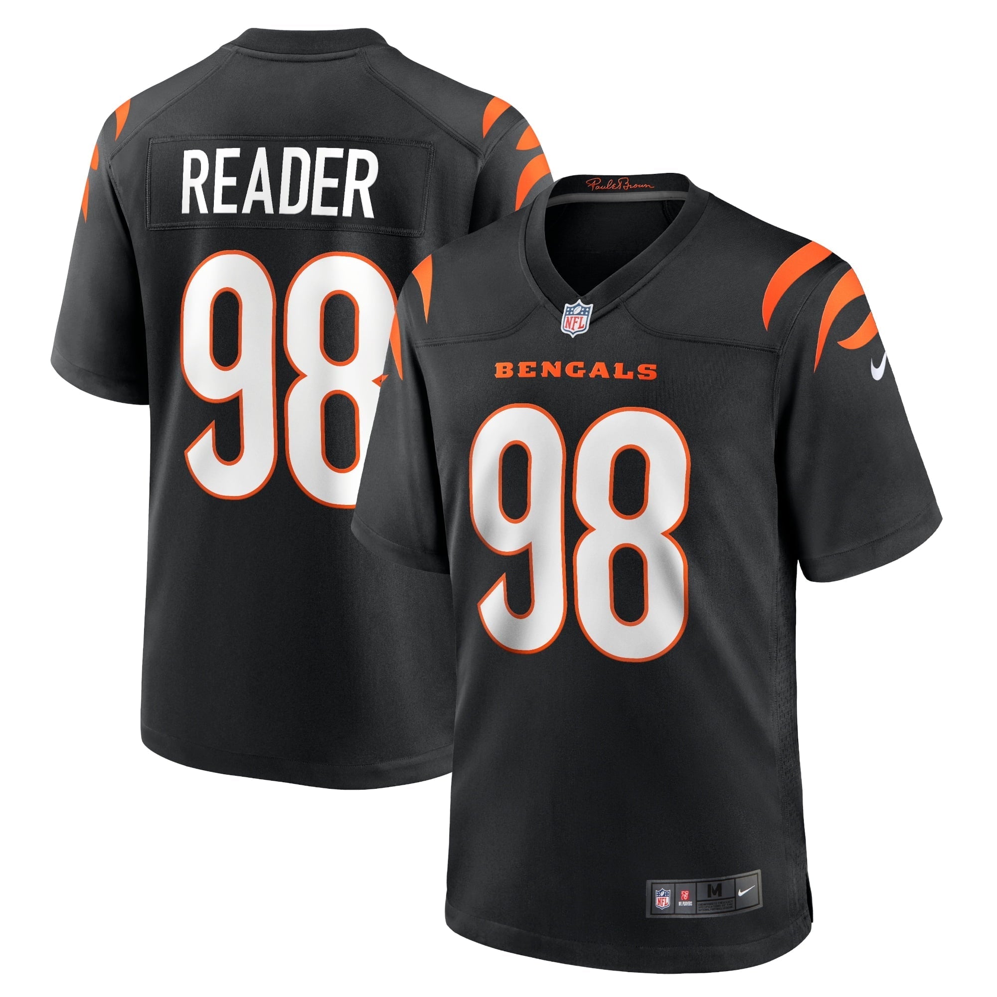 Men's Nike D.J. Reader Black Cincinnati Bengals Game Jersey - vstockx