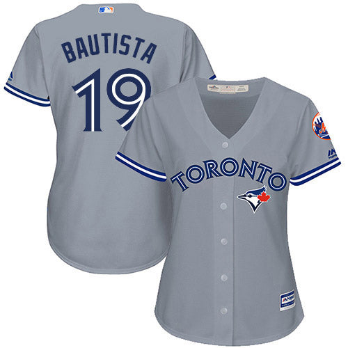 Women's Toronto Blue Jays Jose Bautista Replica Road Jersey - Gray - vstockx