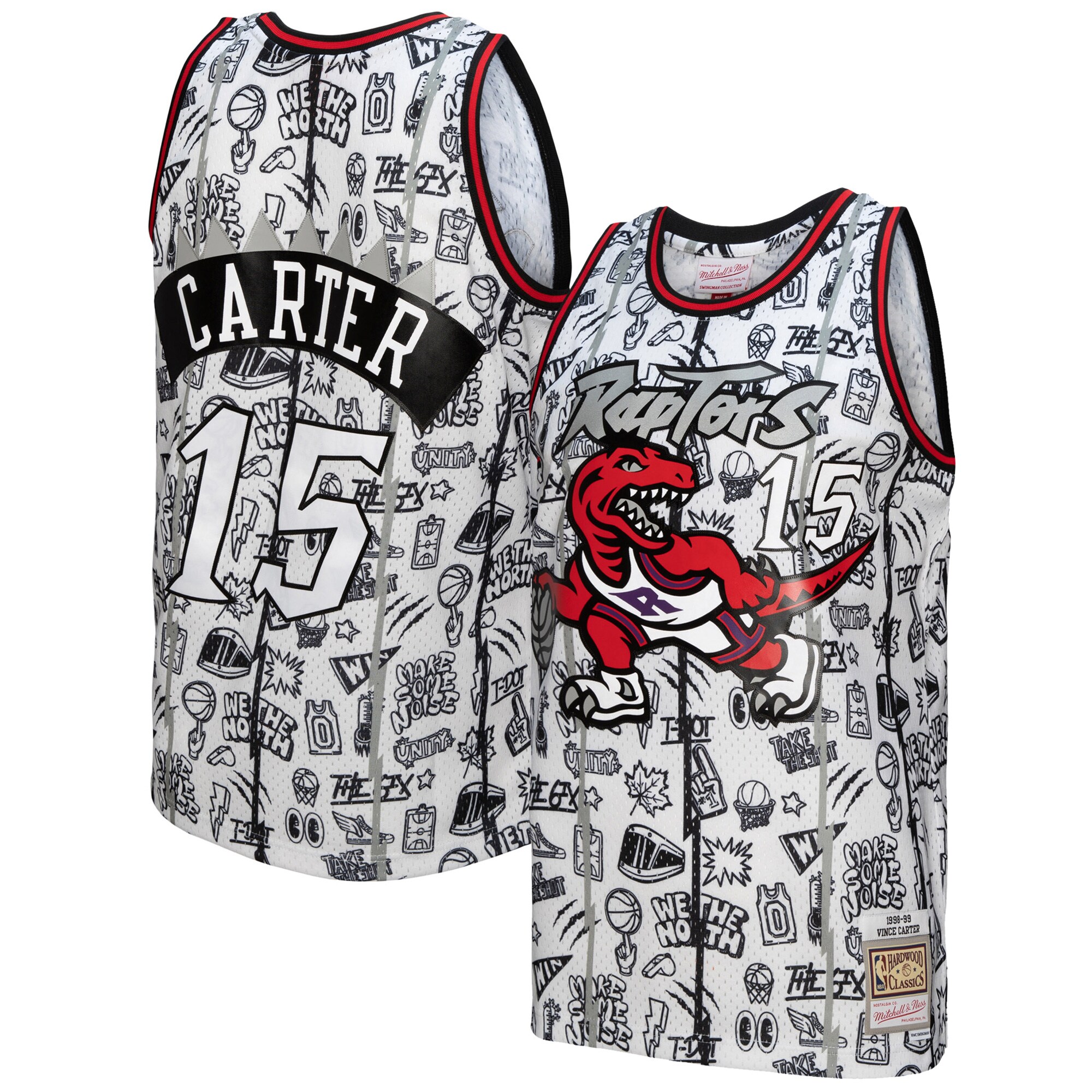 Vince Carter Toronto Raptors Mitchell & Ness 1998/99 Swingman Jersey - White - vstockx