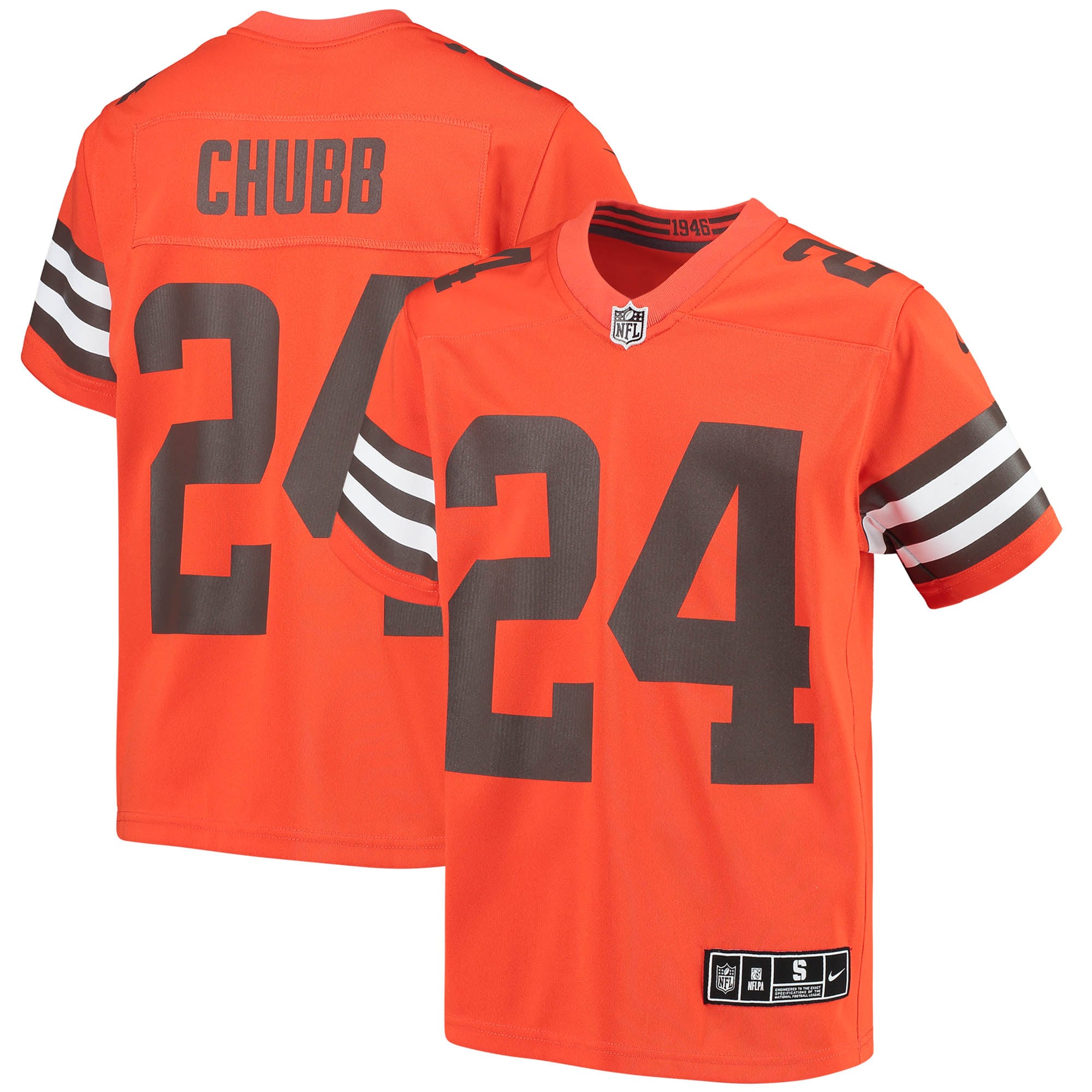 Nick Chubb Cleveland Browns Nike Youth Inverted Team Game Jersey - Orange - vstockx