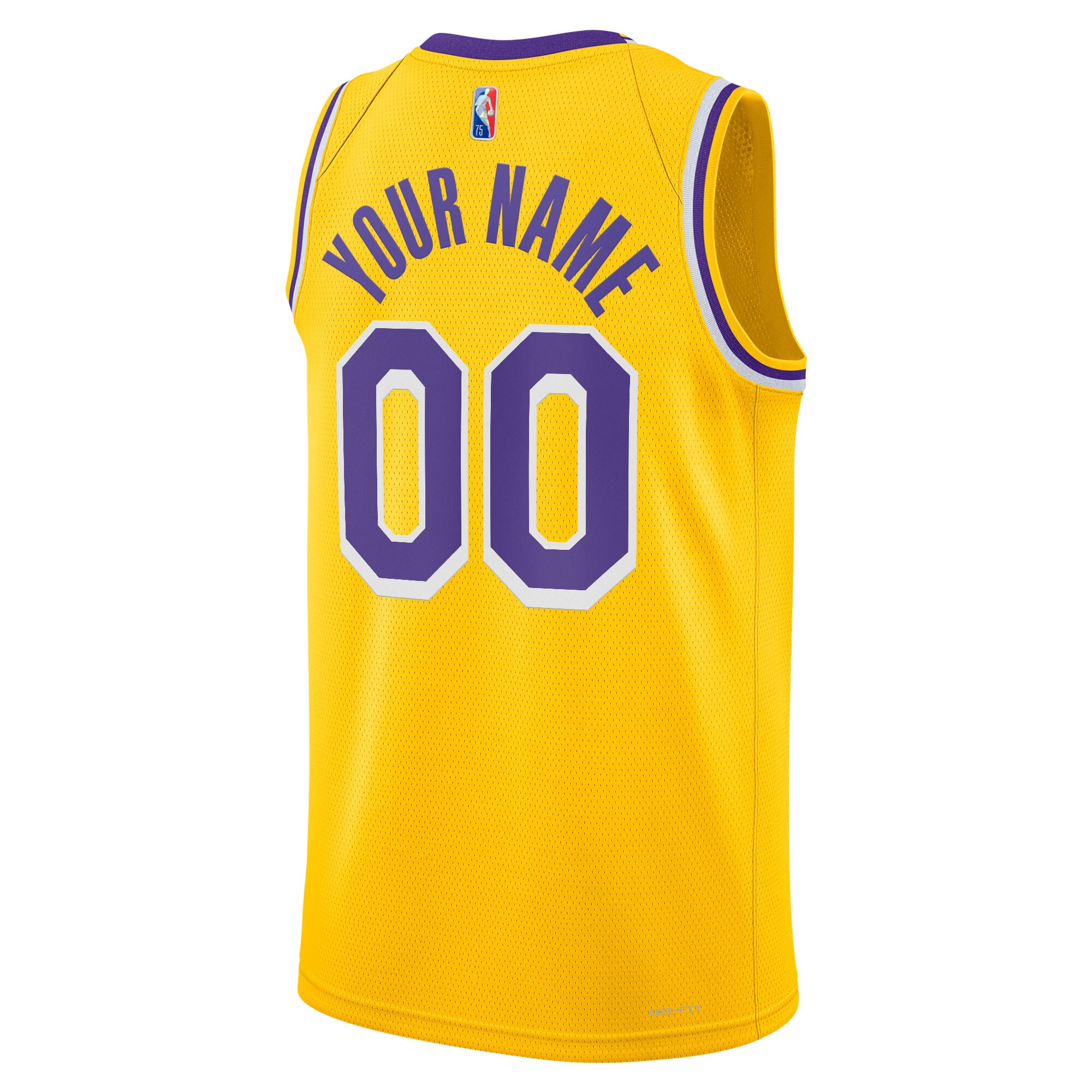 Los Angeles Lakers Nike 2021/22 Diamond Swingman Custom Jersey - Icon Edition - Gold - vstockx