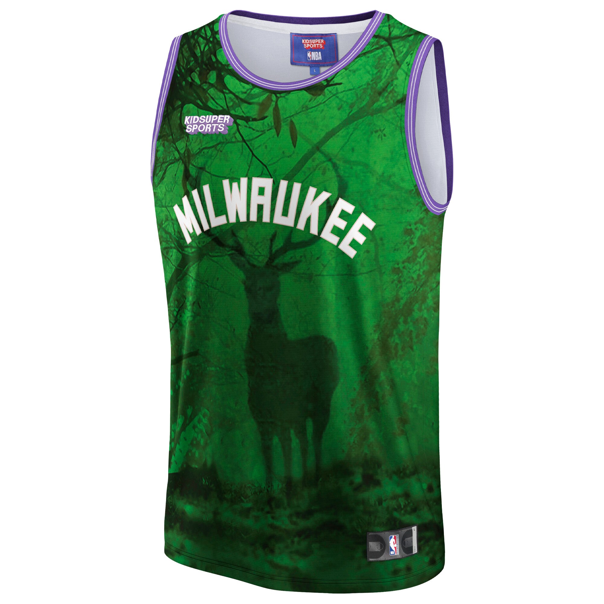 Milwaukee Bucks NBA & KidSuper Studios by Fanatics Unisex Hometown Jersey - Green - vstockx