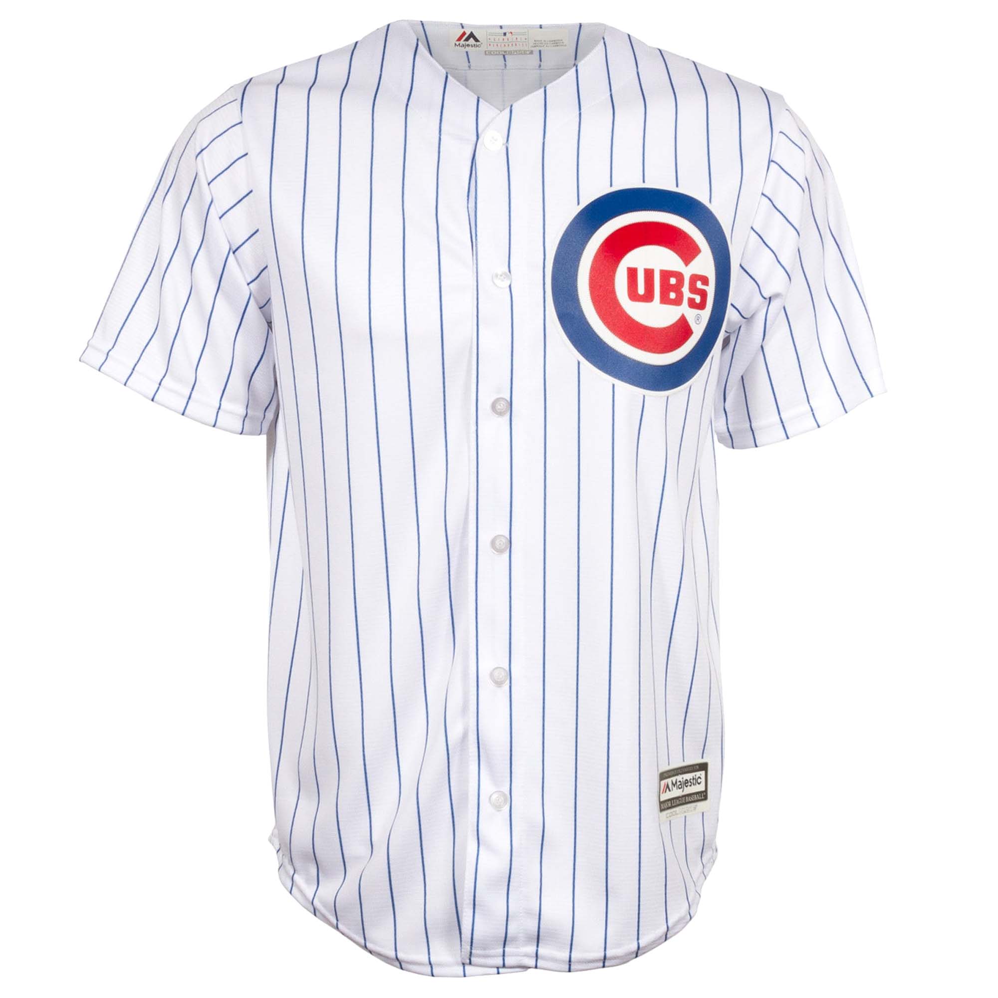 Custom Chicago Cubs Majestic Home Pinstripe Men's Replica Jersey - vstockx