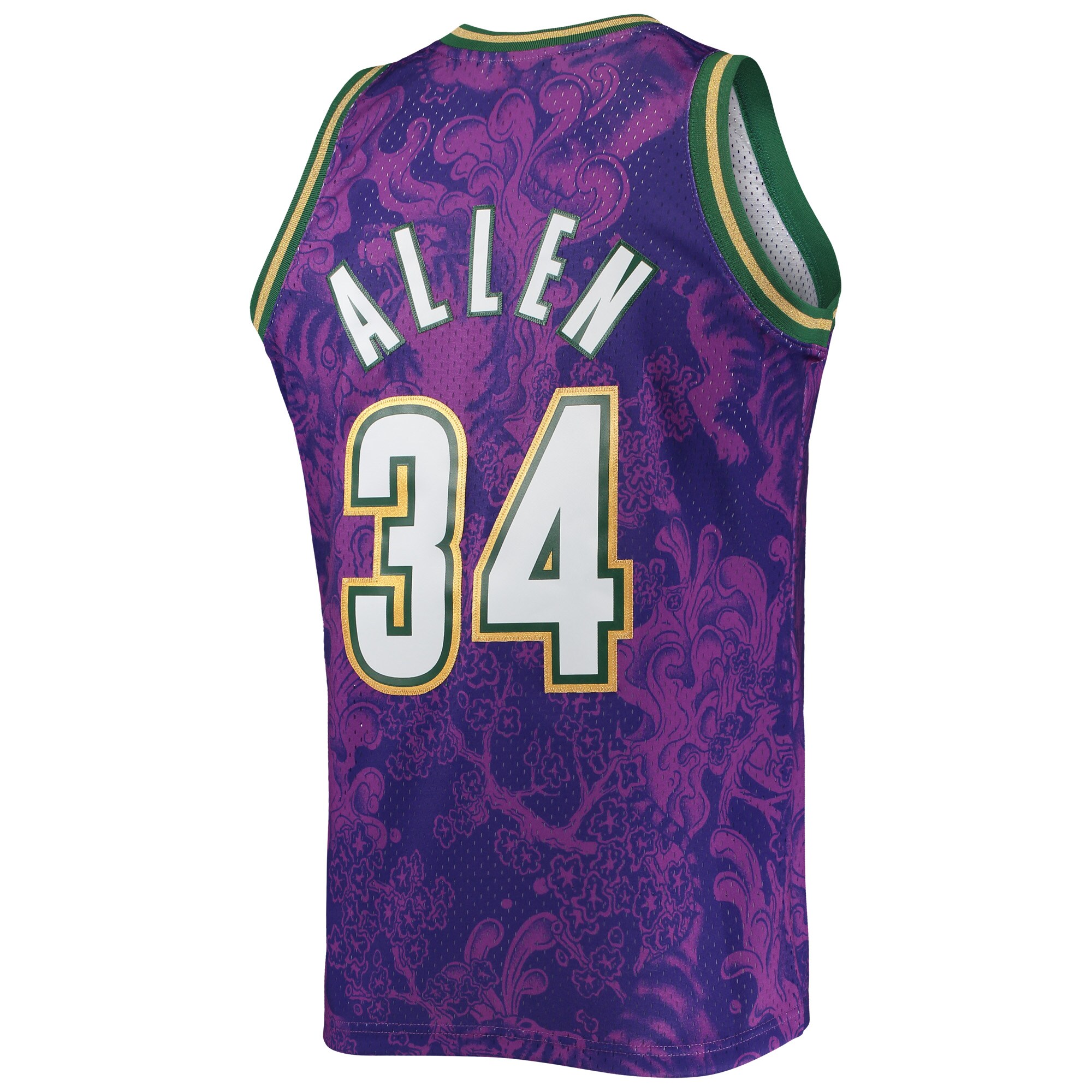 Ray Allen Milwaukee Bucks Mitchell & Ness Hardwood Classics 2000/01 Lunar New Year Swingman Jersey - Purple - vstockx