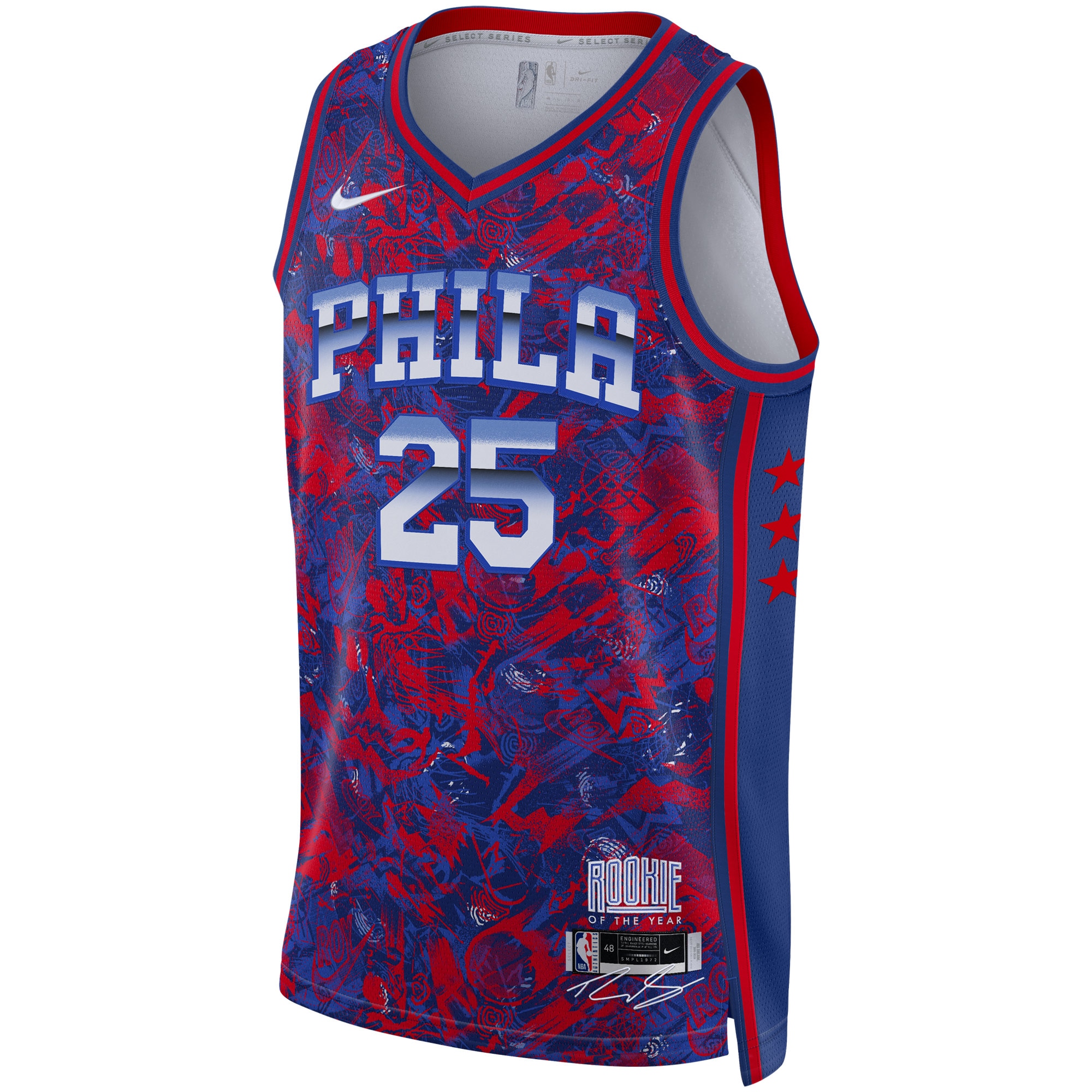 Ben Simmons Philadelphia 76ers Nike Select Series Rookie of the Year Swingman Jersey - Royal/Red - vstockx