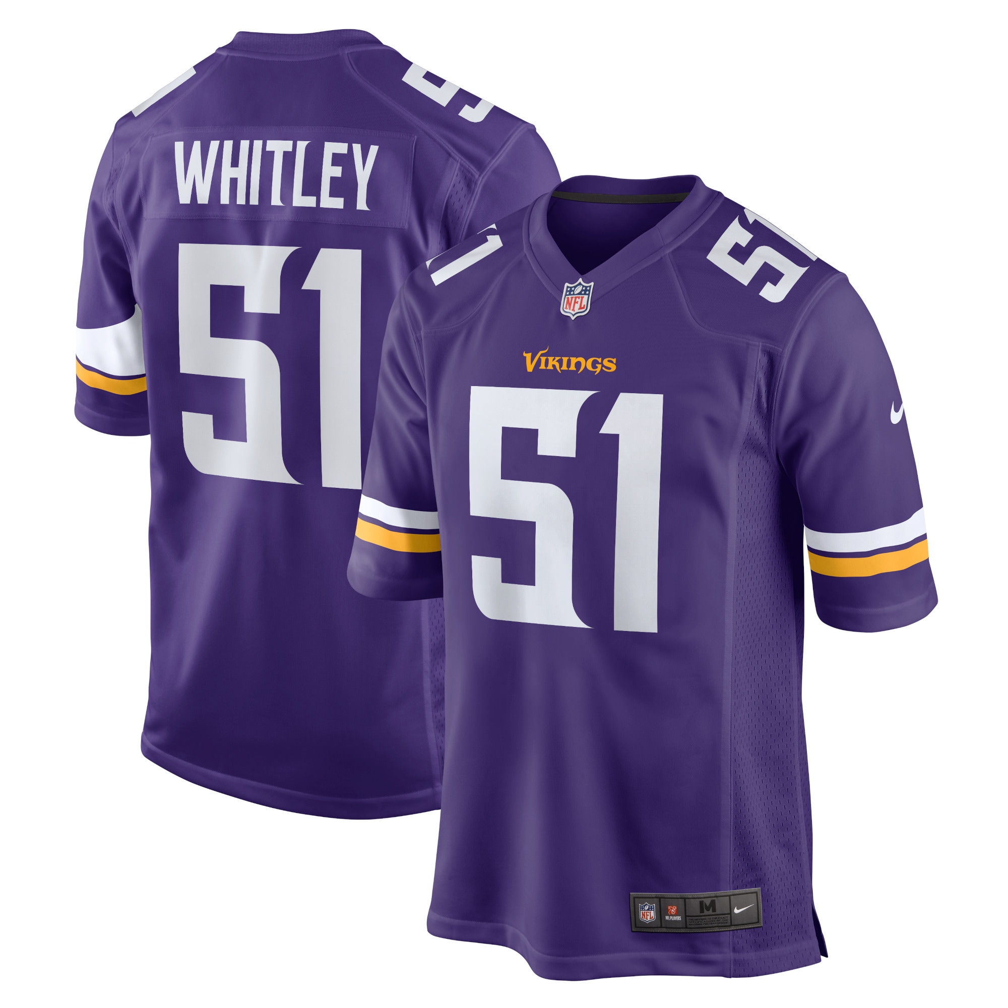Benton Whitley Minnesota Vikings Nike Home Game Player Jersey - Purple - vstockx