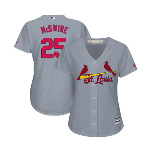 Women's St. Louis Cardinals Mark McGwire Replica Road Jersey - Gray - vstockx
