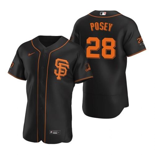 Youth San Francisco Giants Buster Posey Cool Base Replica Jersey Black - vstockx