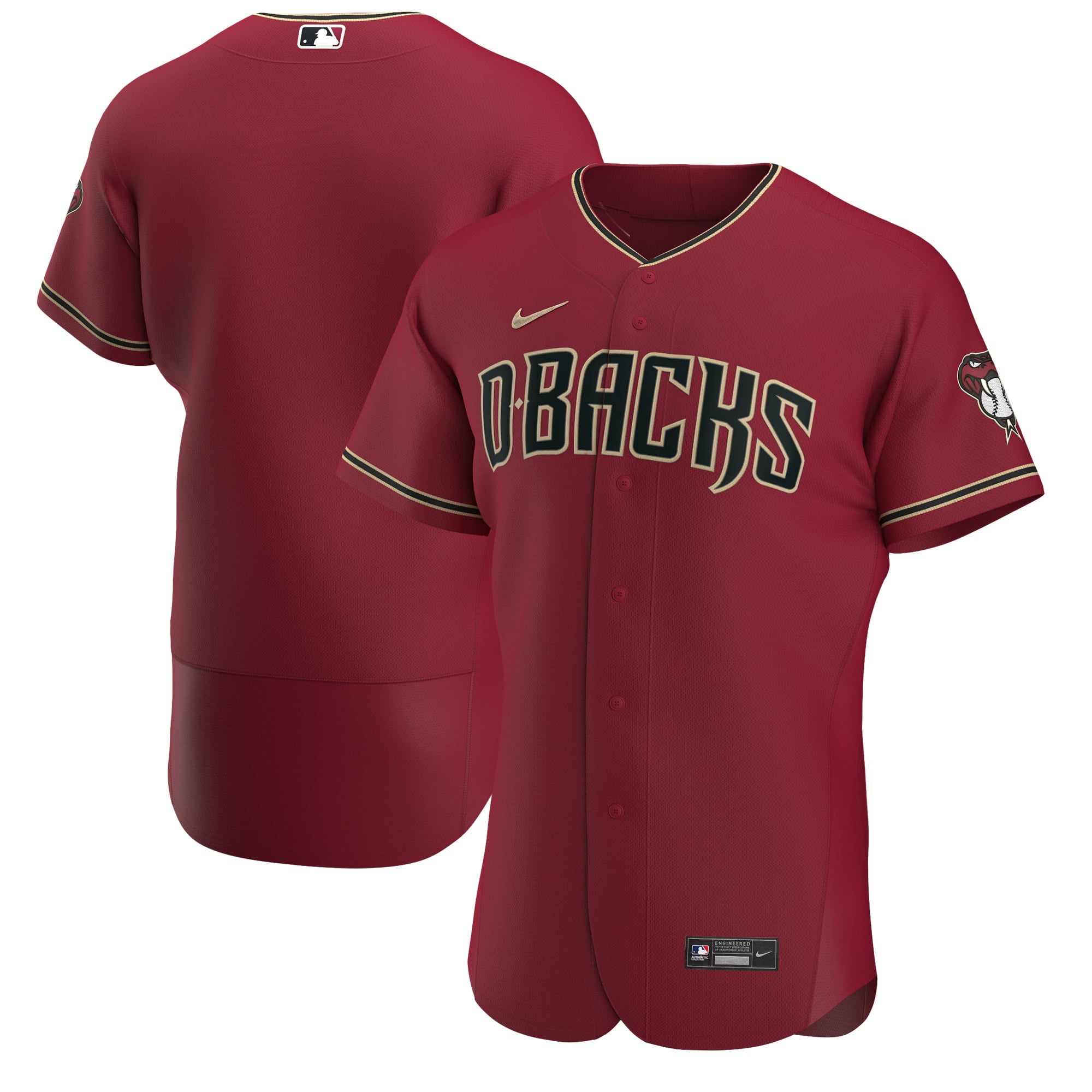 Men's Nike Crimson Arizona Diamondbacks Alternate Authentic Team Jersey - vstockx