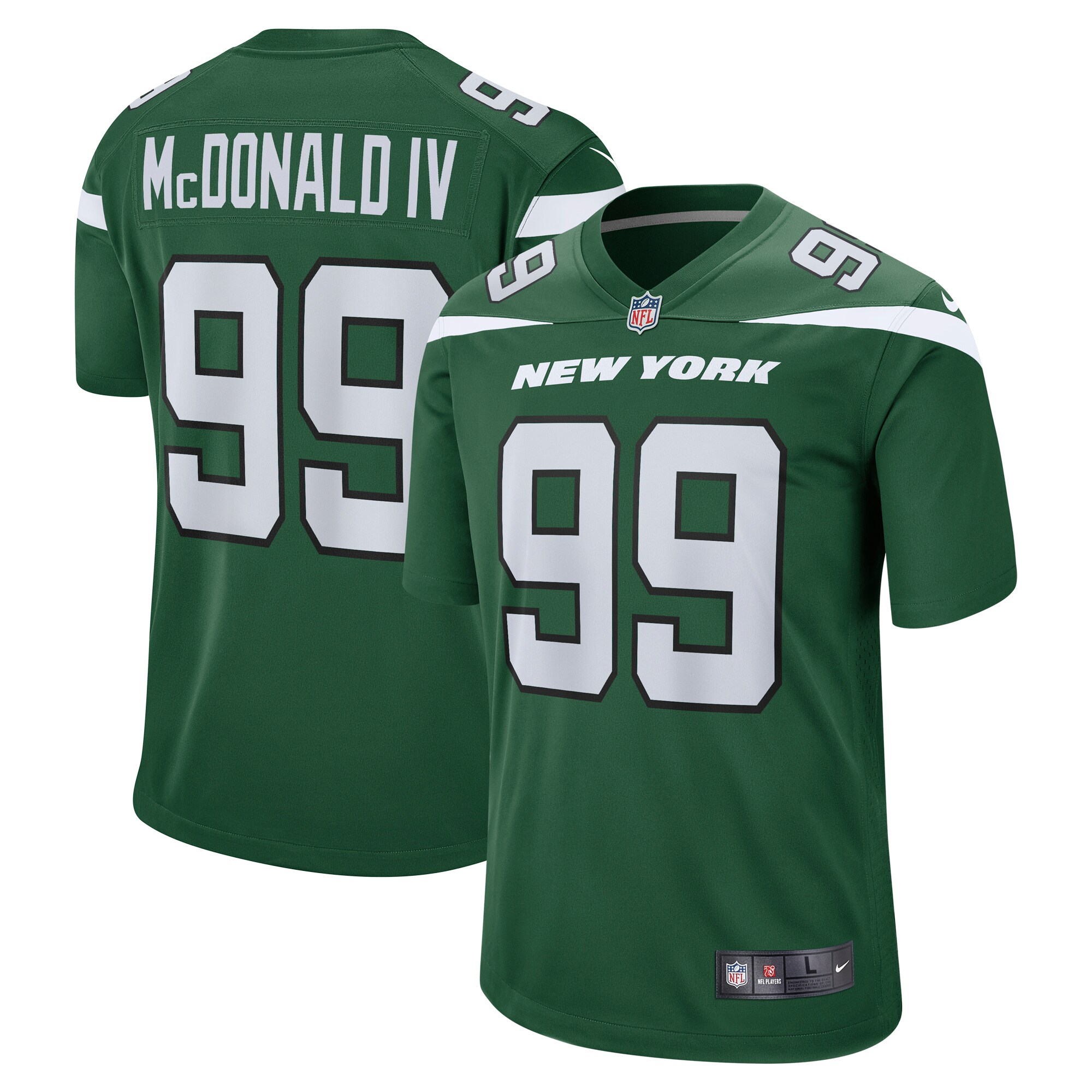 Will McDonald IV New York Jets Nike 2023 NFL Draft First Round Pick Game Jersey - Gotham Green - vstockx
