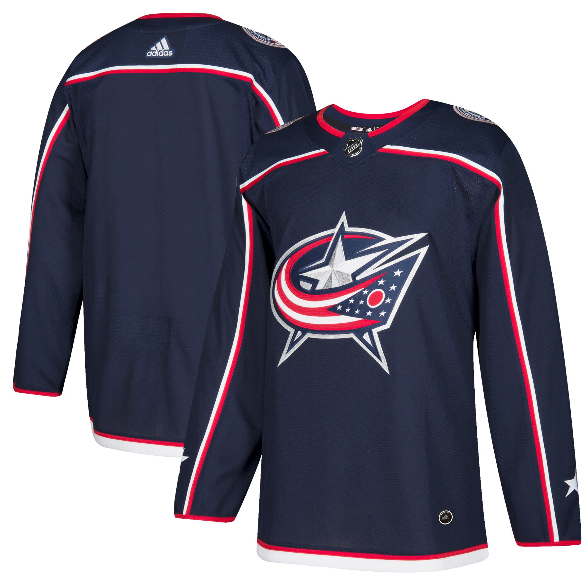 Columbus Blue Jackets adidas Home Authentic Blank Jersey - Navy - vstockx