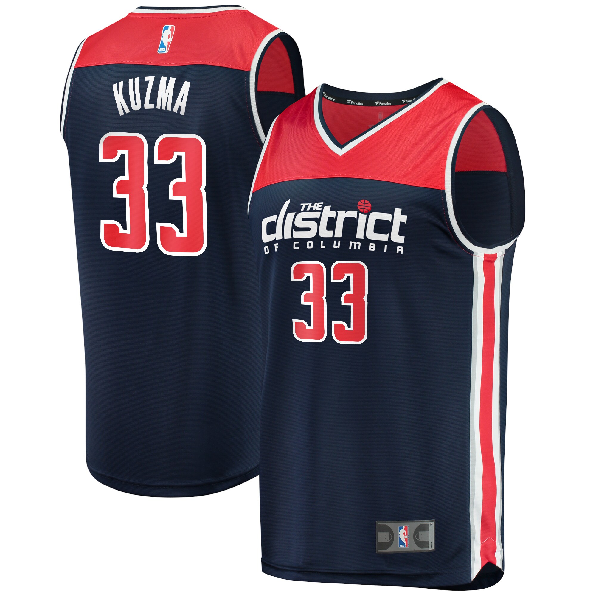 Kyle Kuzma Washington Wizards Fanatics Branded Youth 2021/22 Fast Break Player Jersey Navy - Statement Edition - vstockx