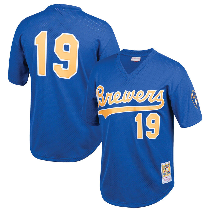 Youth Milwaukee Brewers Robin Yount Mitchell & Ness Royal Cooperstown Collection Mesh Batting Practice Jersey - vstockx