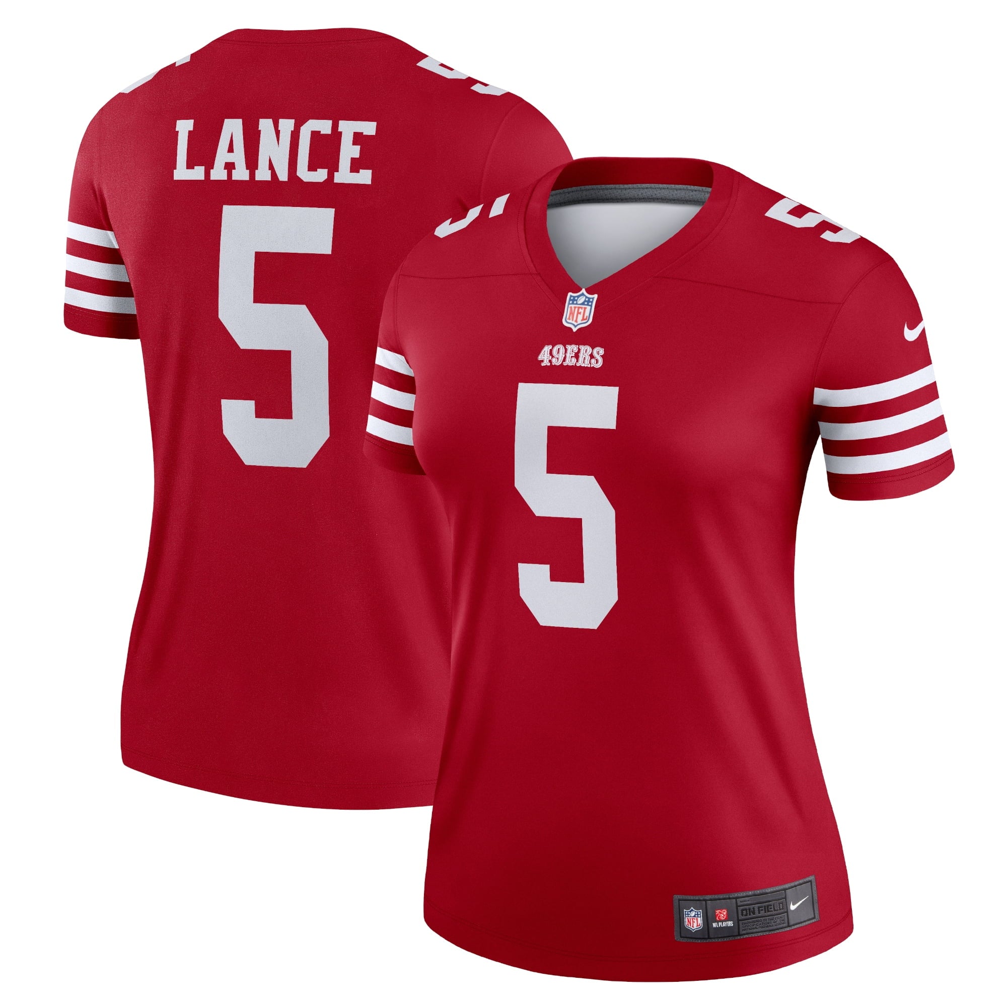 Women's Nike Trey Lance Scarlet San Francisco 49ers Legend Jersey - vstockx