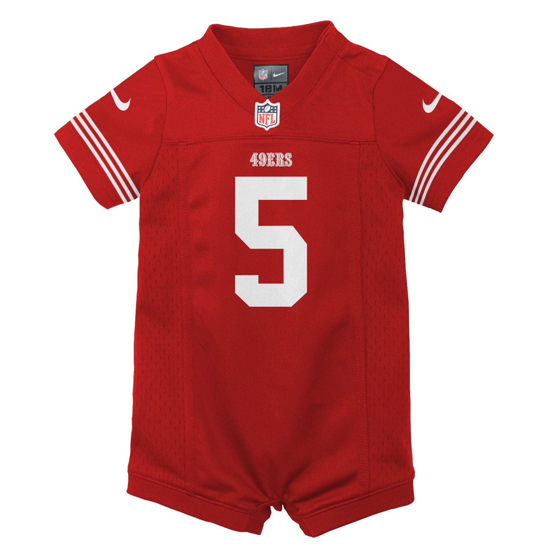 Trey Lance San Francisco 49ers Nike Infant Romper Game Jersey - Scarlet - vstockx