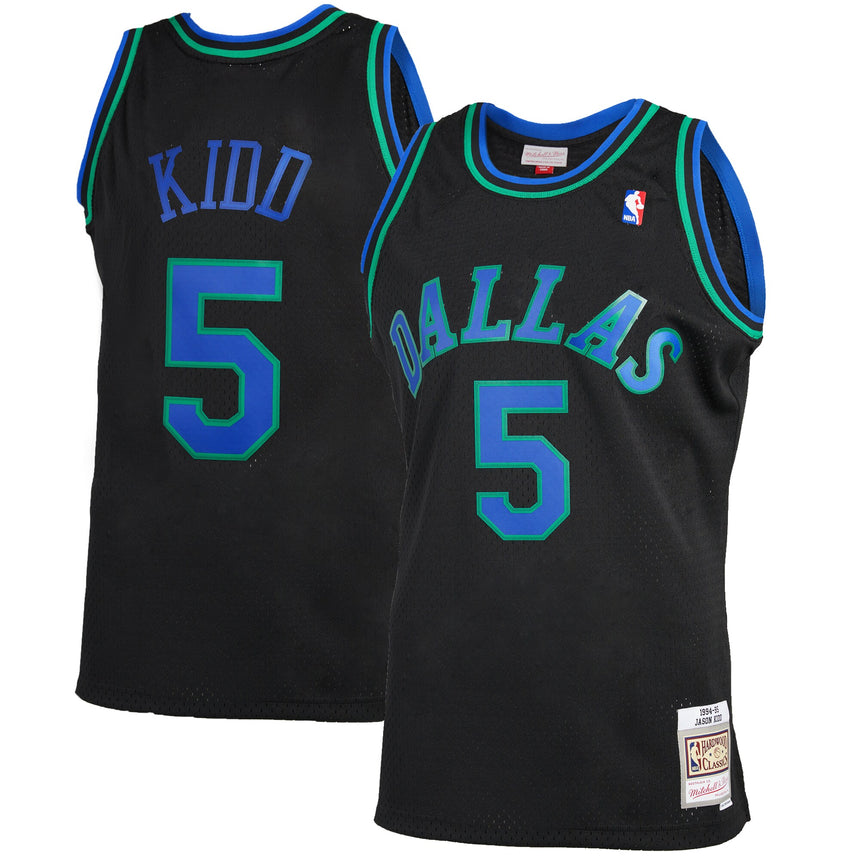 Men's Dallas Mavericks Jason Kidd Mitchell & Ness Black 1994-95 Hardwood Classics Reload 2.0 Swingman Jersey - vstockx