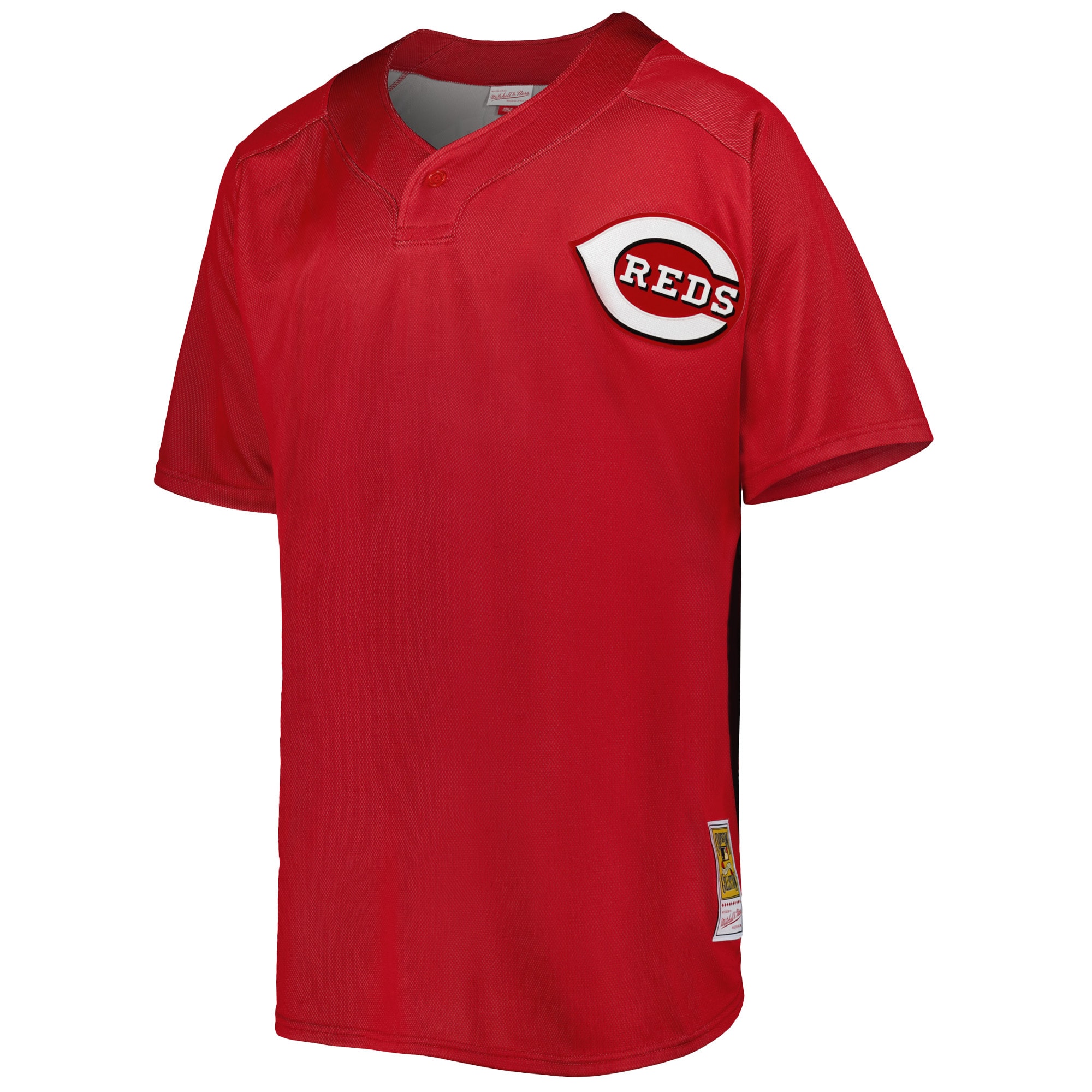 Ken Griffey Jr. Cincinnati Reds Mitchell & Ness Cooperstown Collection Mesh Batting Practice Button-Up Jersey - Red - vstockx