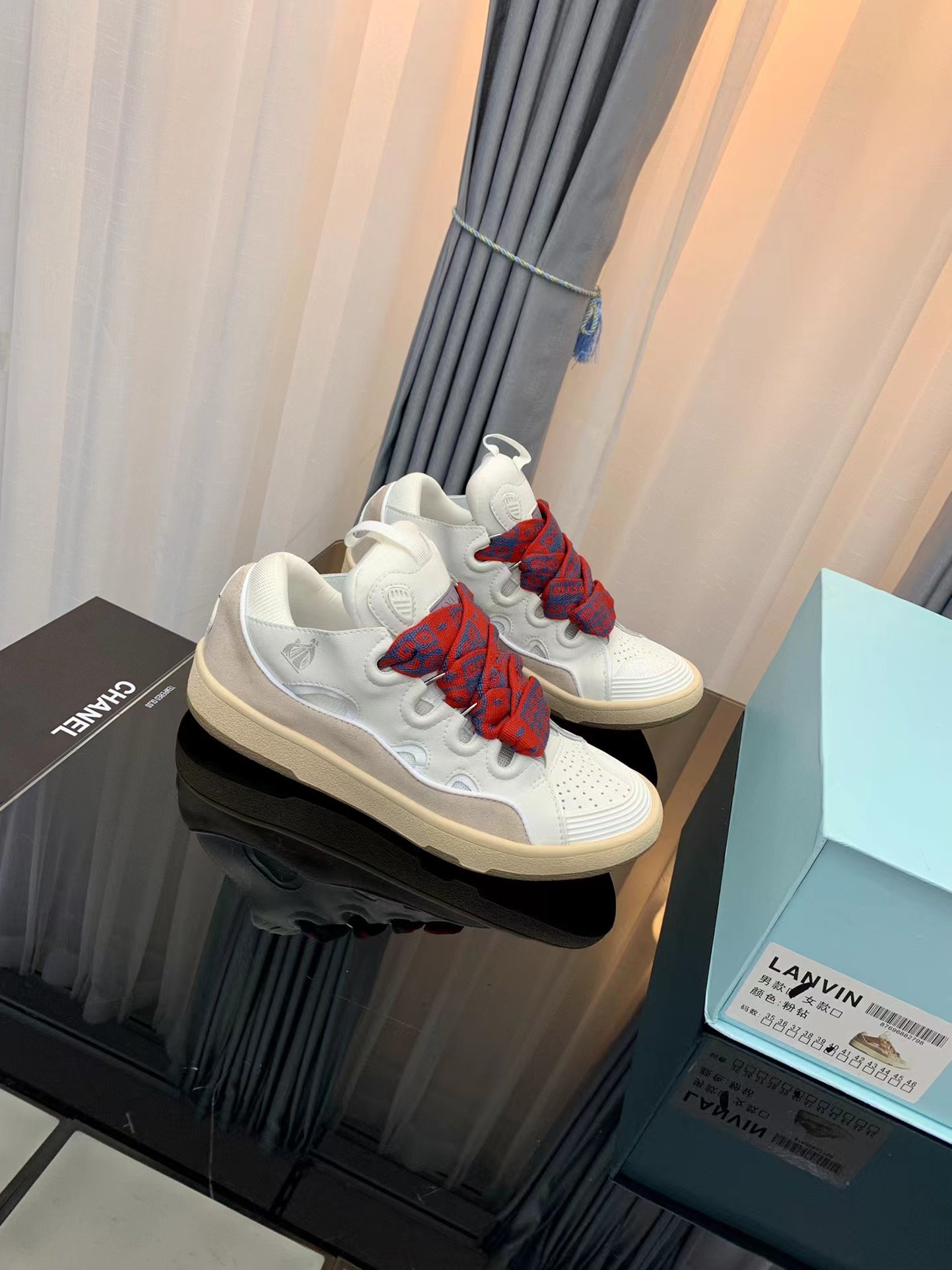 Lanvin Leather Curb Off white - vstockx