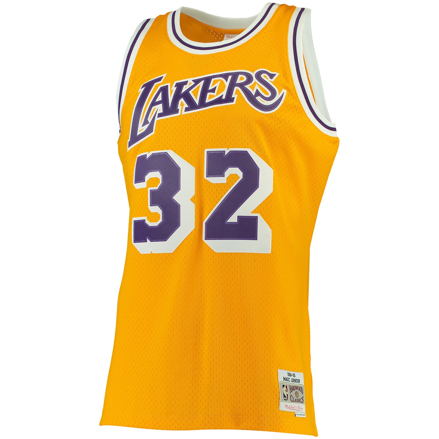 Magic Johnson Los Angeles Lakers Mitchell & Ness Big & Tall Hardwood Classics Jersey - Gold - vstockx