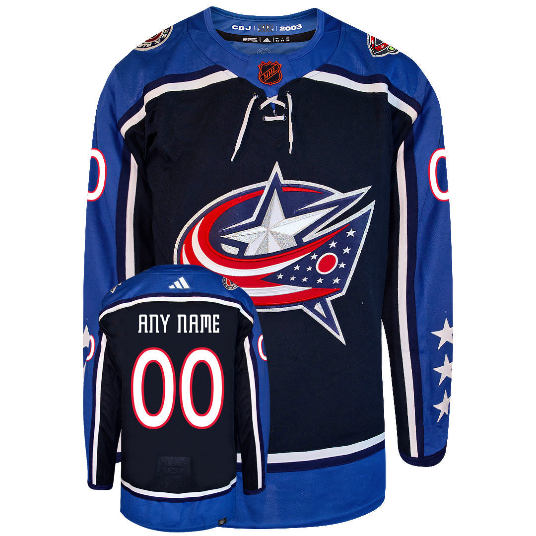 Customizable Columbus Blue Jackets Adidas 2022 Primegreen Reverse Retro Authentic NHL Hockey Jersey - vstockx