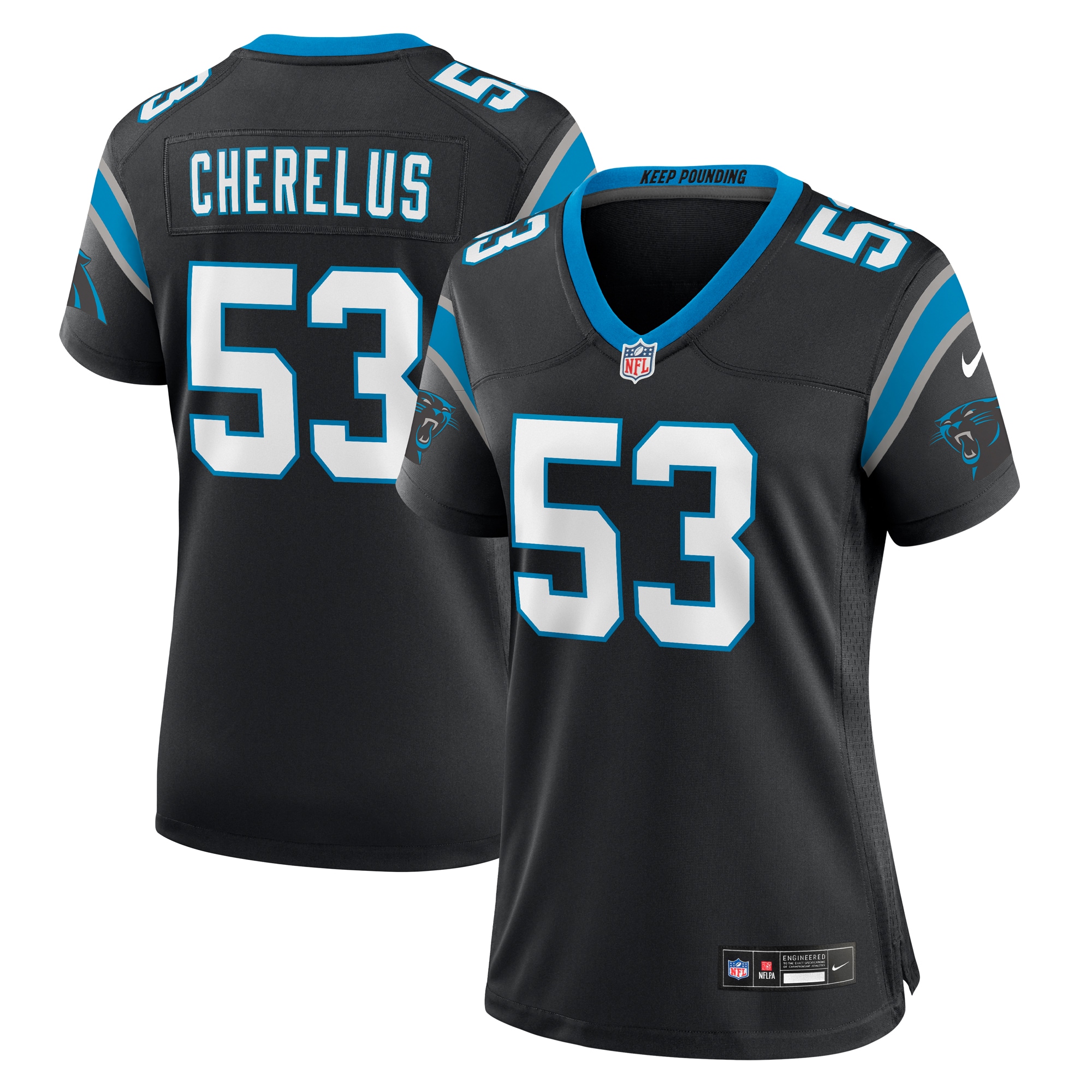Claudin Cherelus Carolina Panthers Nike Women's Team Game Jersey - Black - vstockx