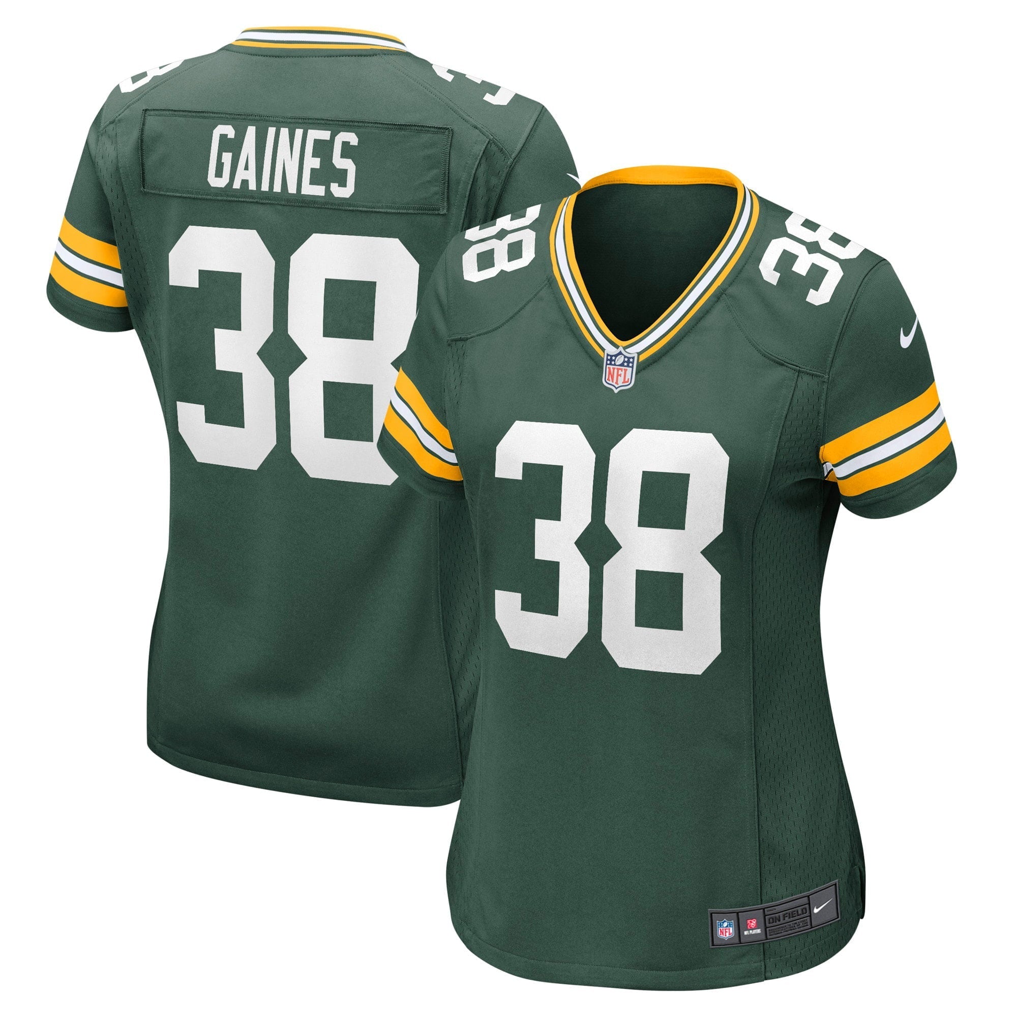 Women's Nike Innis Gaines Green Green Bay Packers Game Jersey - vstockx