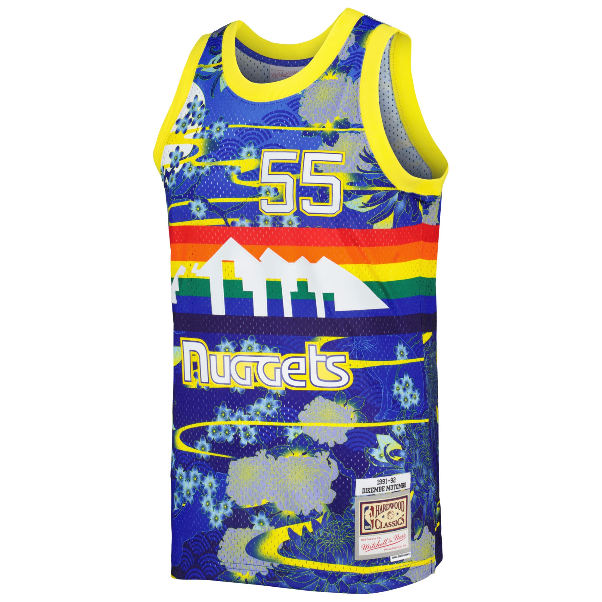 Dikembe Mutombo Denver Nuggets Mitchell & Ness Hardwood Classics Lunar New Year Swingman Jersey - Blue - vstockx