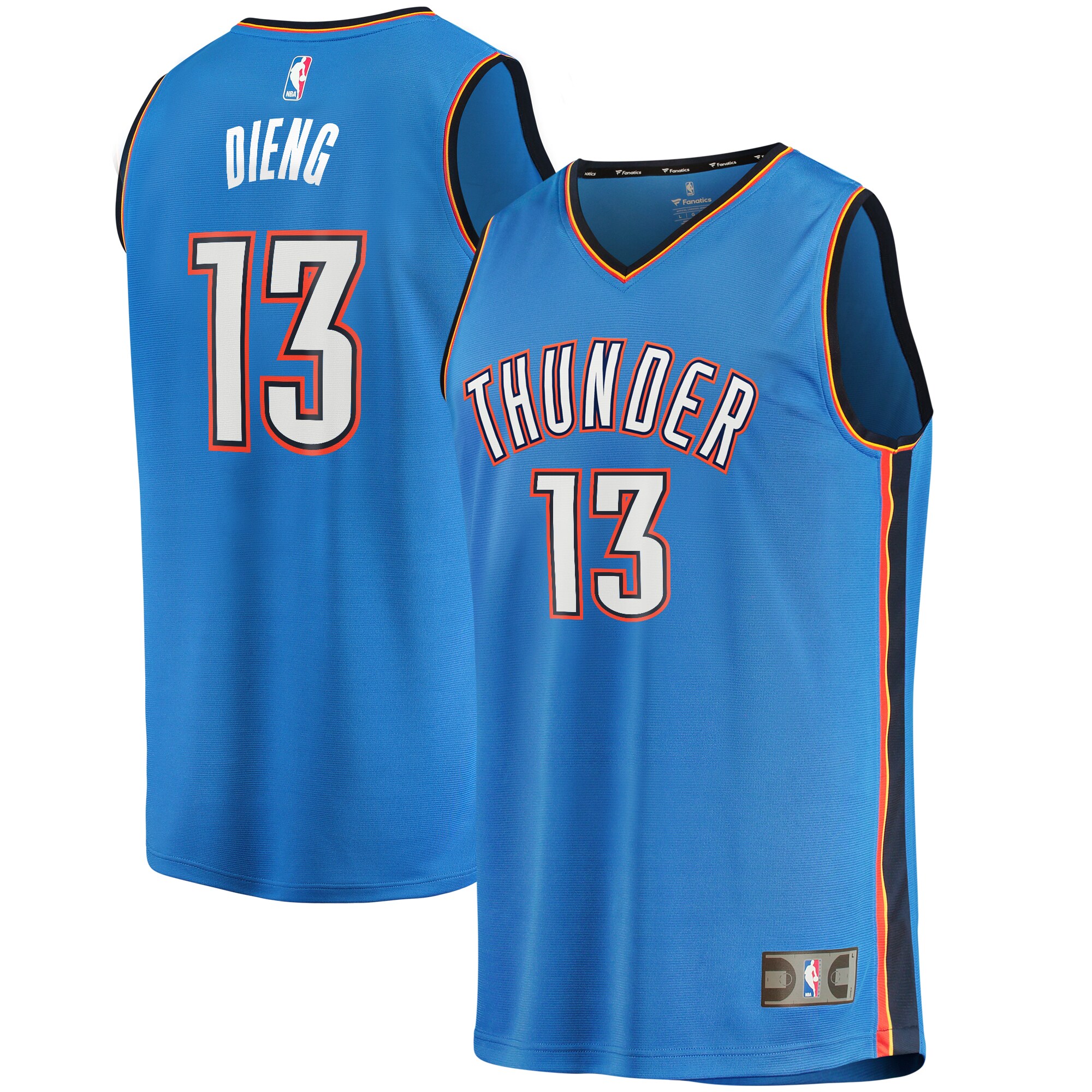 Ousmane Dieng Oklahoma City Thunder Fanatics Branded 2022 NBA Draft First Round Pick Fast Break Replica Player Jersey - Icon Edition - Blue - vstockx