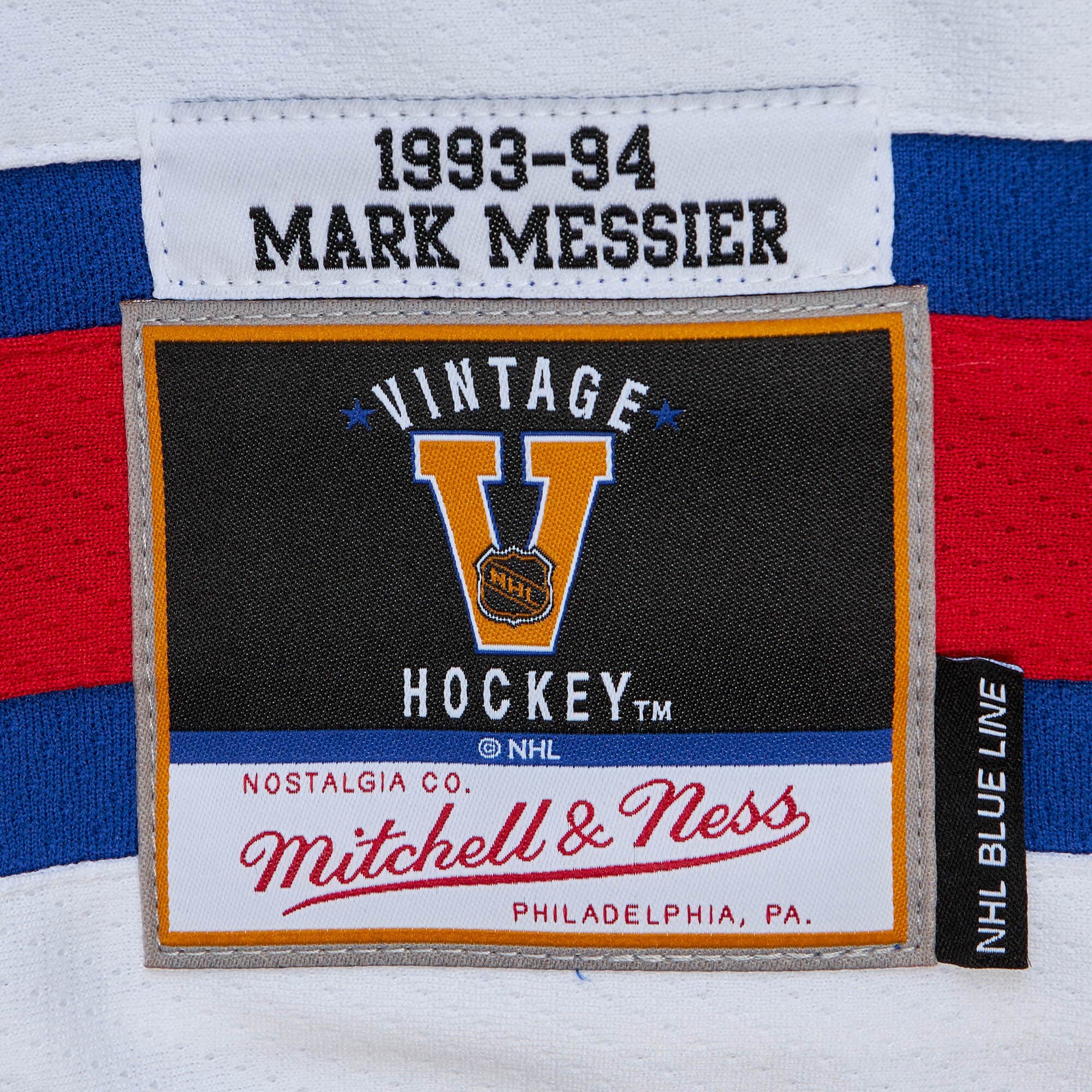 Blue Line Mark Messier New York Rangers 1993 Jersey - vstockx