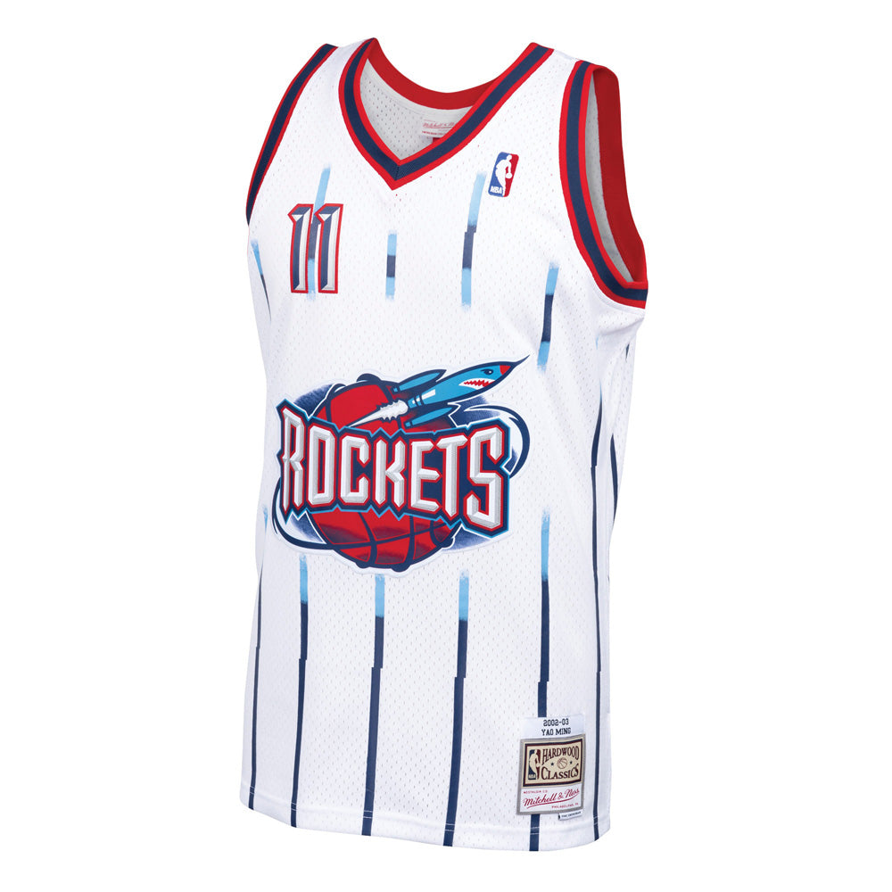 Men's Houston Rockets Yao Ming 2002-03 Hardwood Classics Jersey - White - vstockx