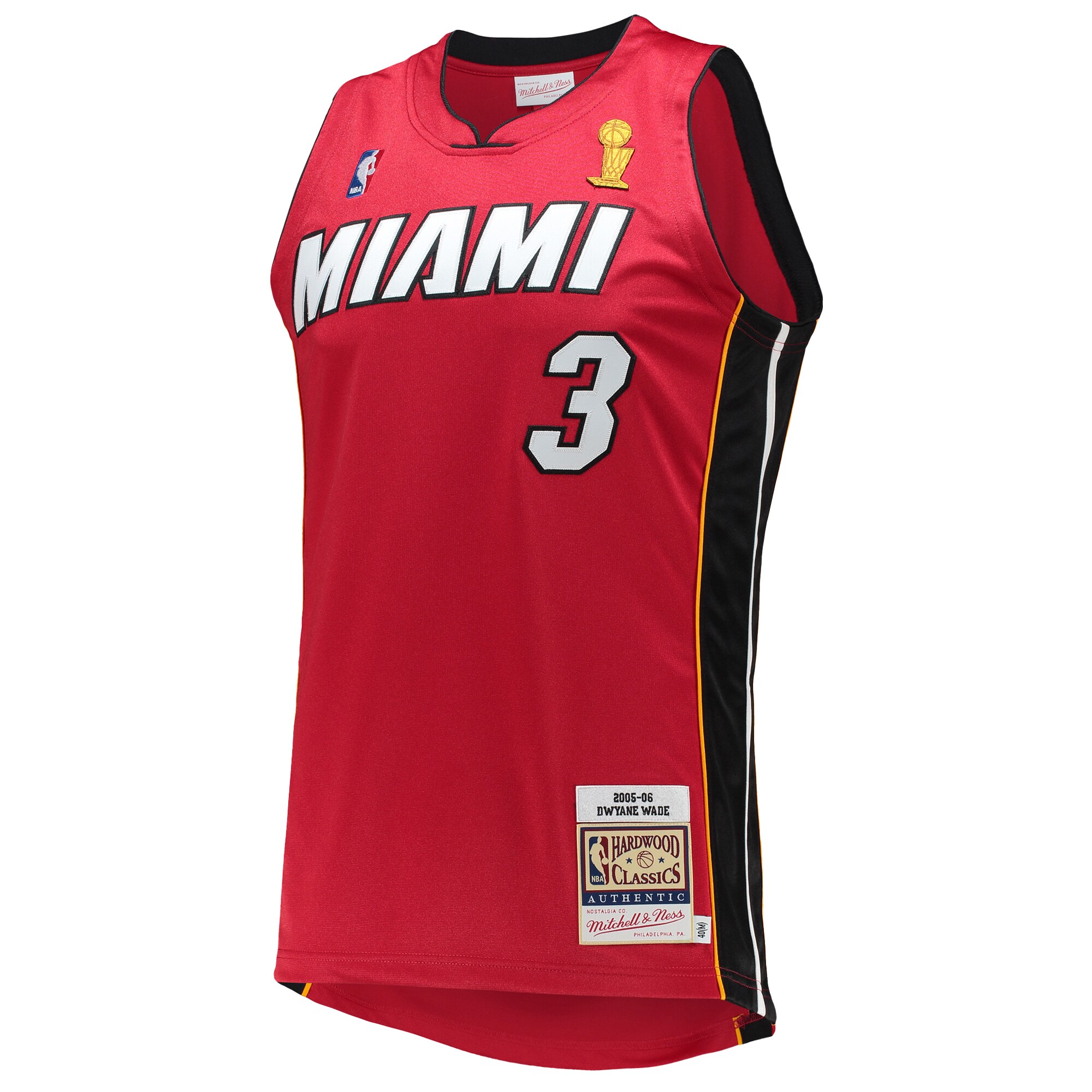 Dwyane Wade Miami Heat Mitchell & Ness 2005-06 Hardwood Classics Authentic Jersey - Red - vstockx